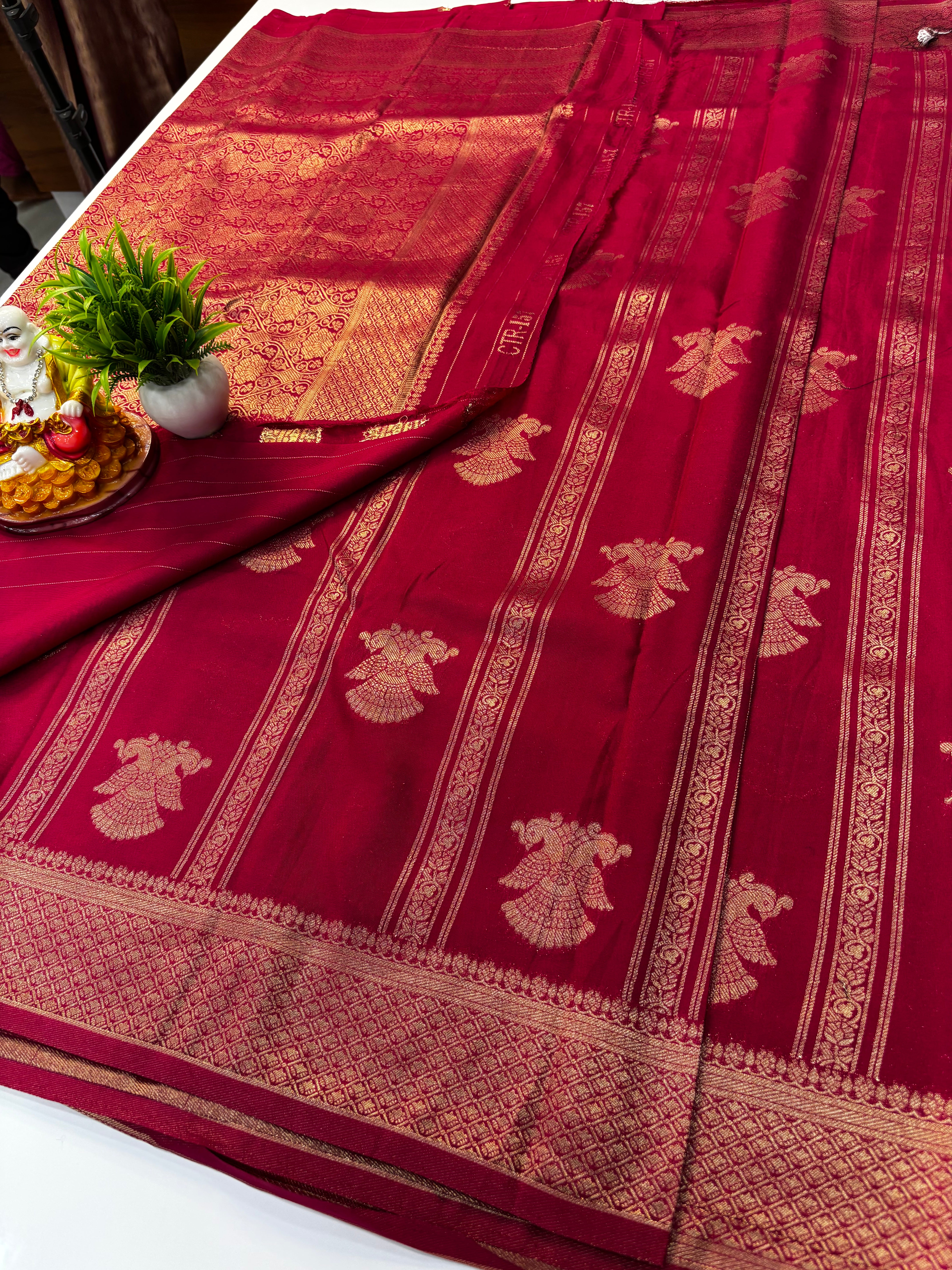 Premium Georgette Saree with Garuda Design & Rich Pallu | Padmavathi Silks and Sarees