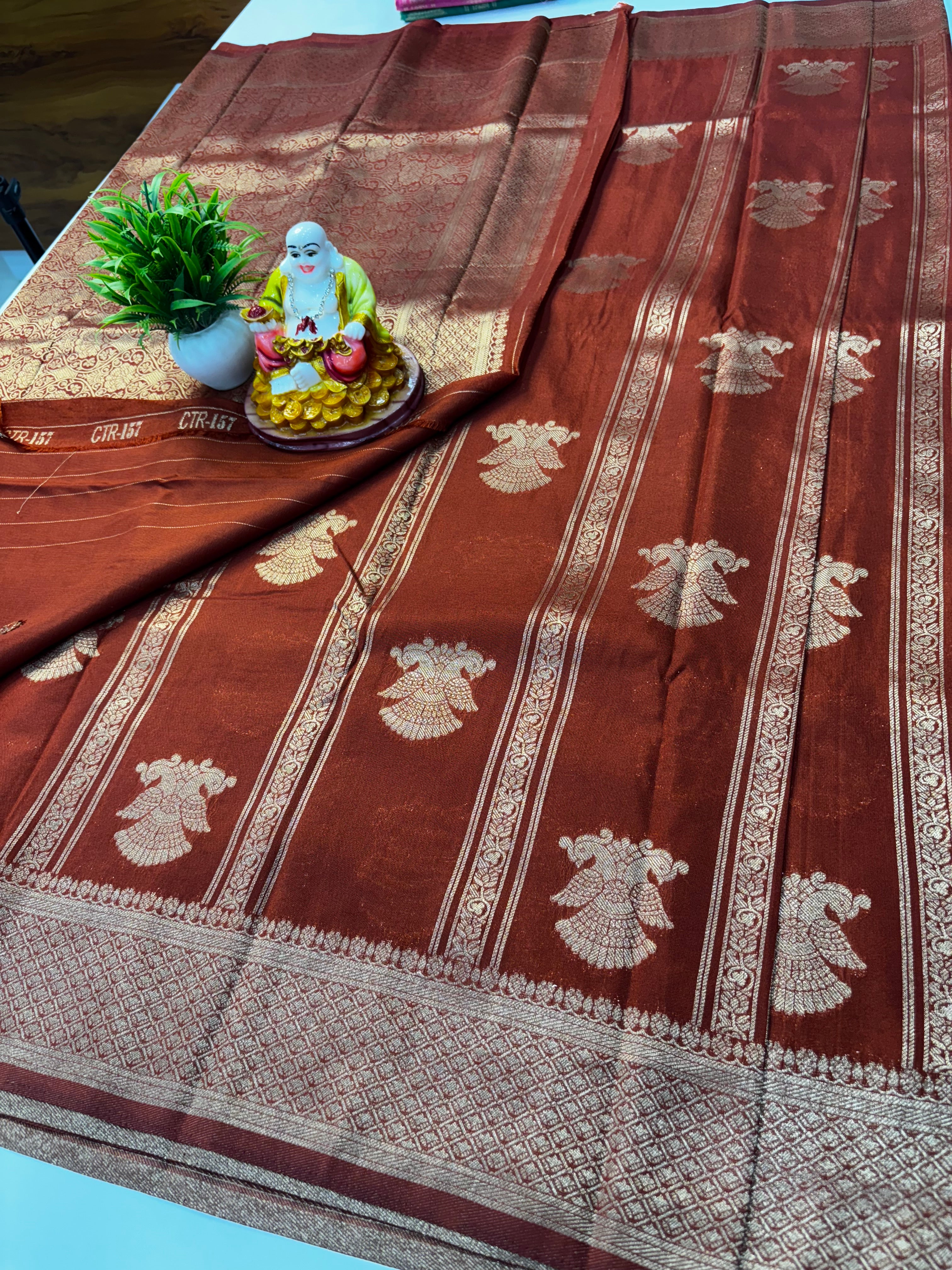 Premium Georgette Saree with Garuda Design & Rich Pallu | Padmavathi Silks and Sarees