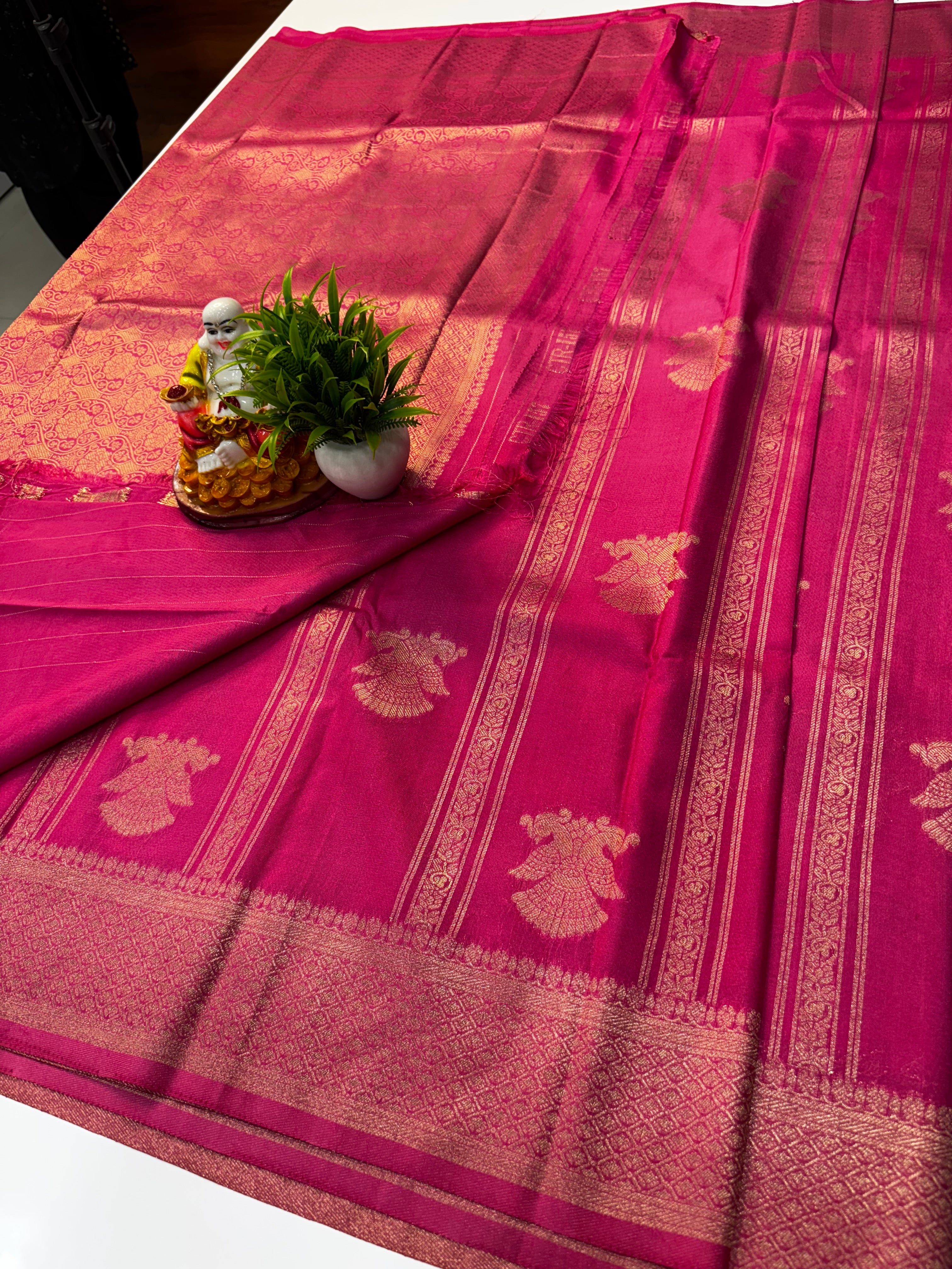 Premium Georgette Saree with Garuda Design & Rich Pallu | Padmavathi Silks and Sarees