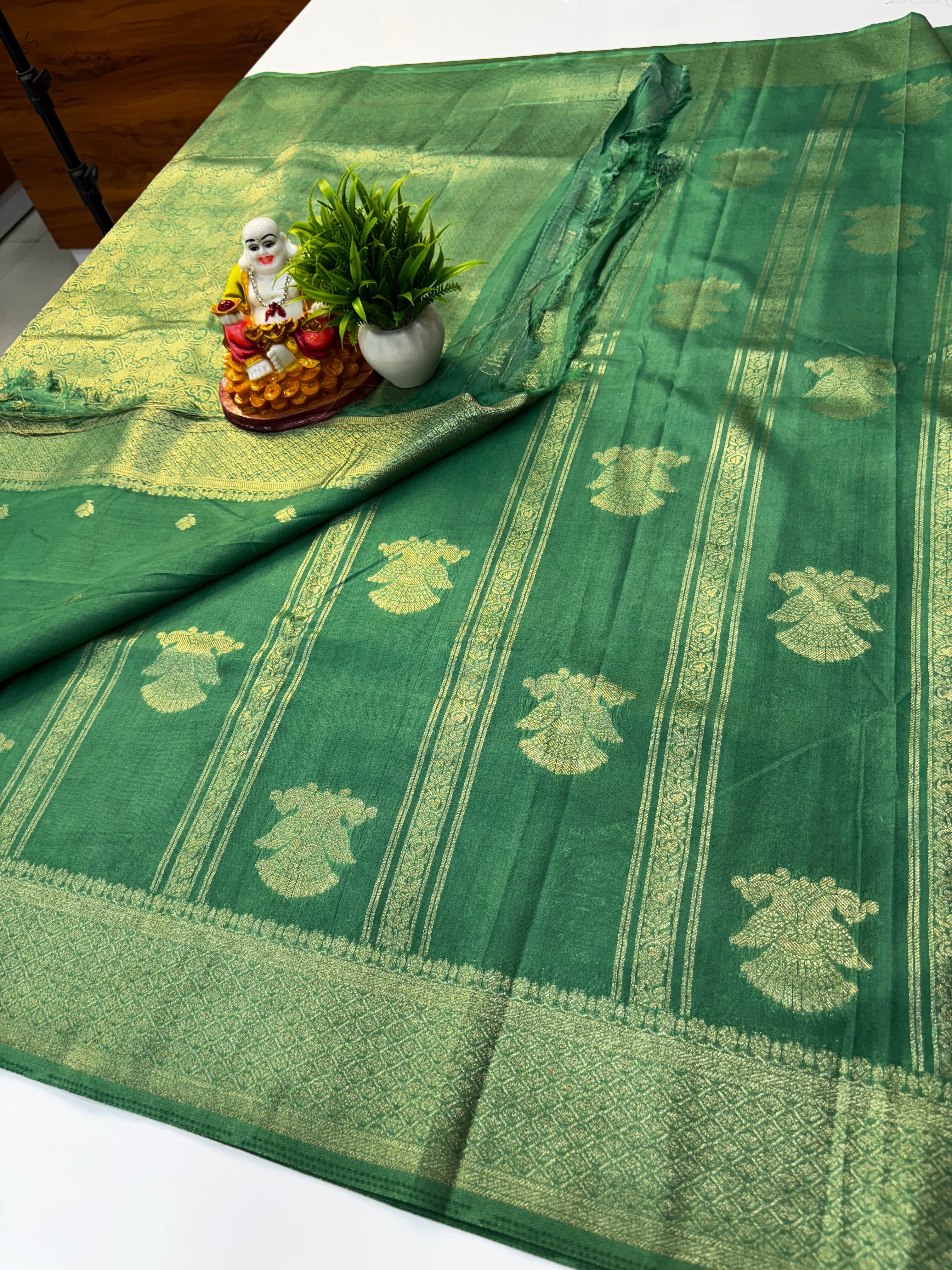 Premium Georgette Saree with Garuda Design & Rich Pallu | Padmavathi Silks and Sarees