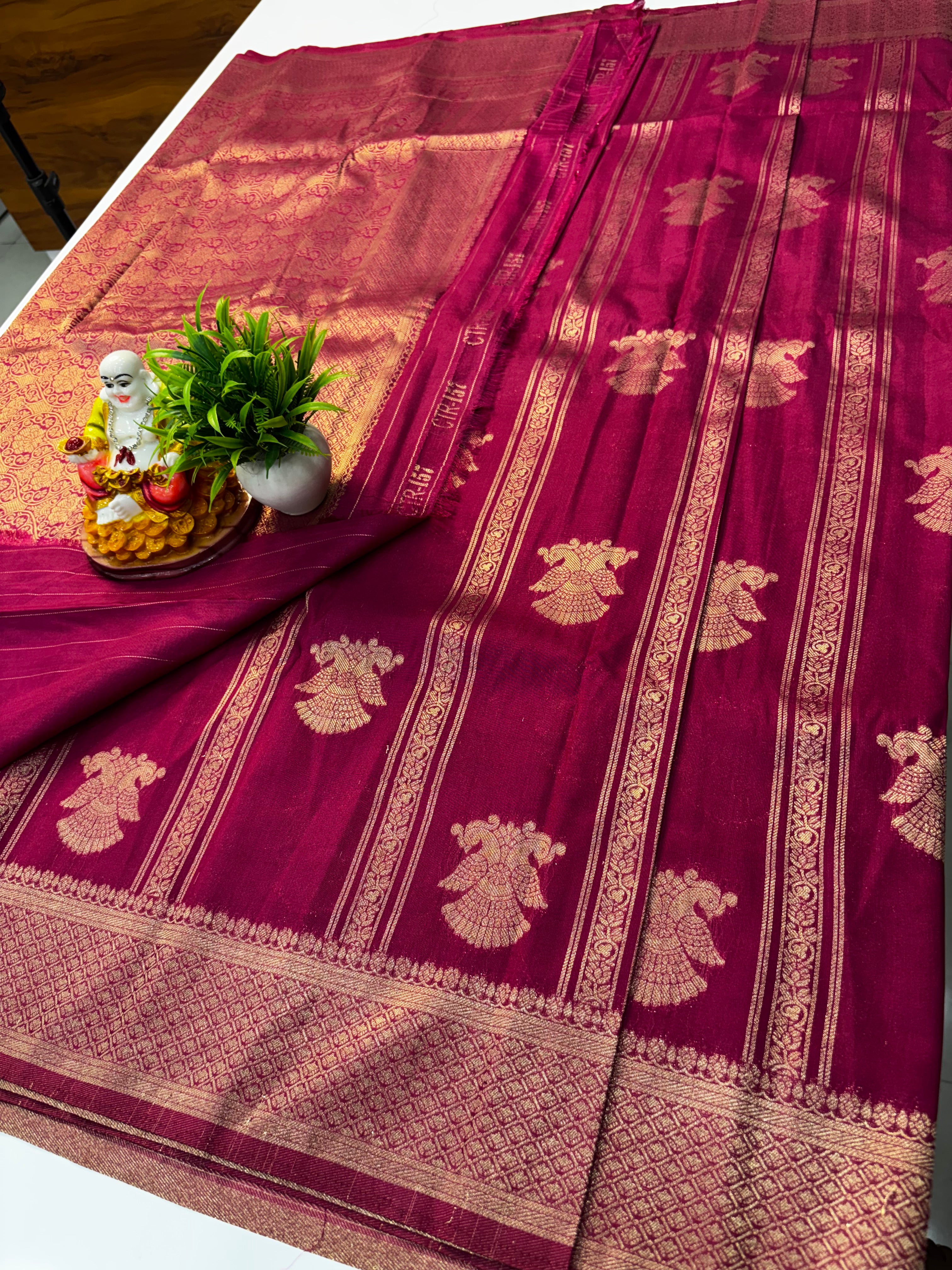 Premium Georgette Saree with Garuda Design & Rich Pallu | Padmavathi Silks and Sarees