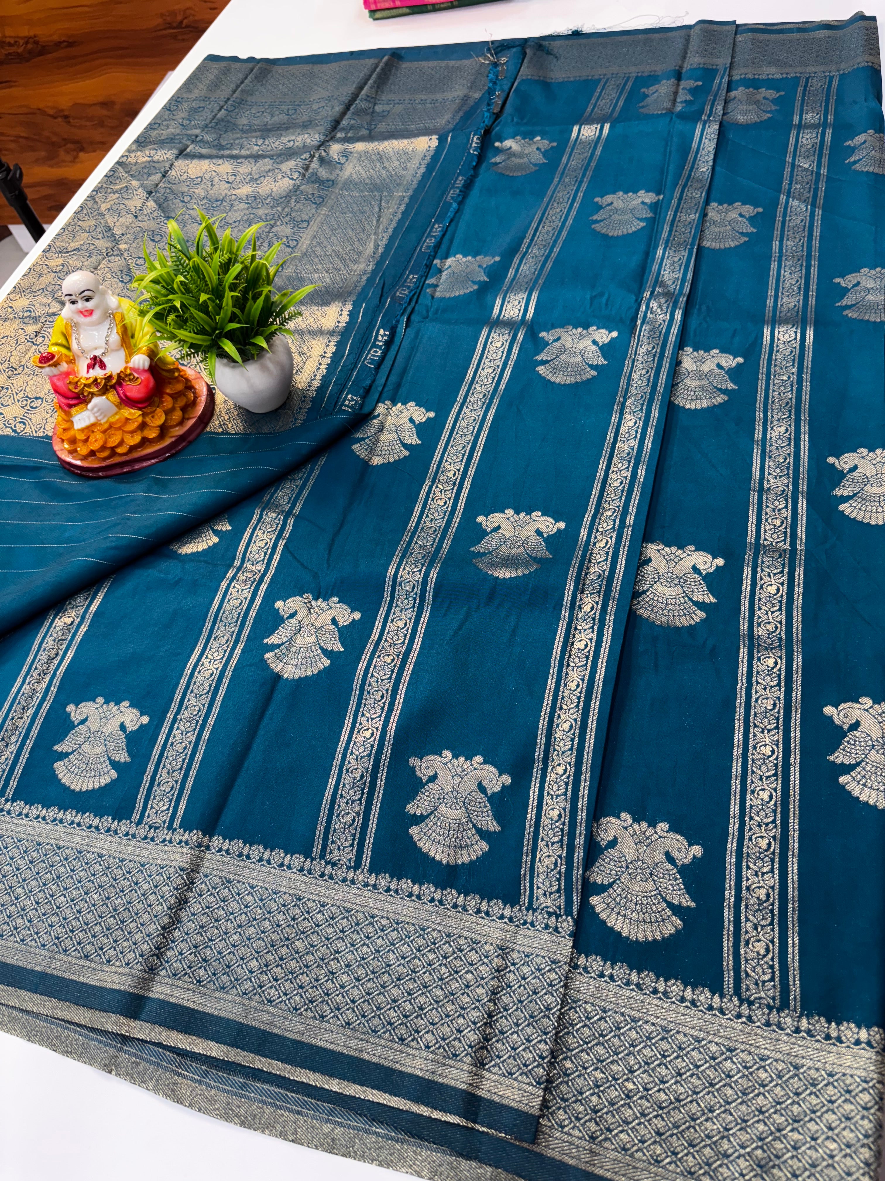 Premium Georgette Saree with Garuda Design & Rich Pallu | Padmavathi Silks and Sarees