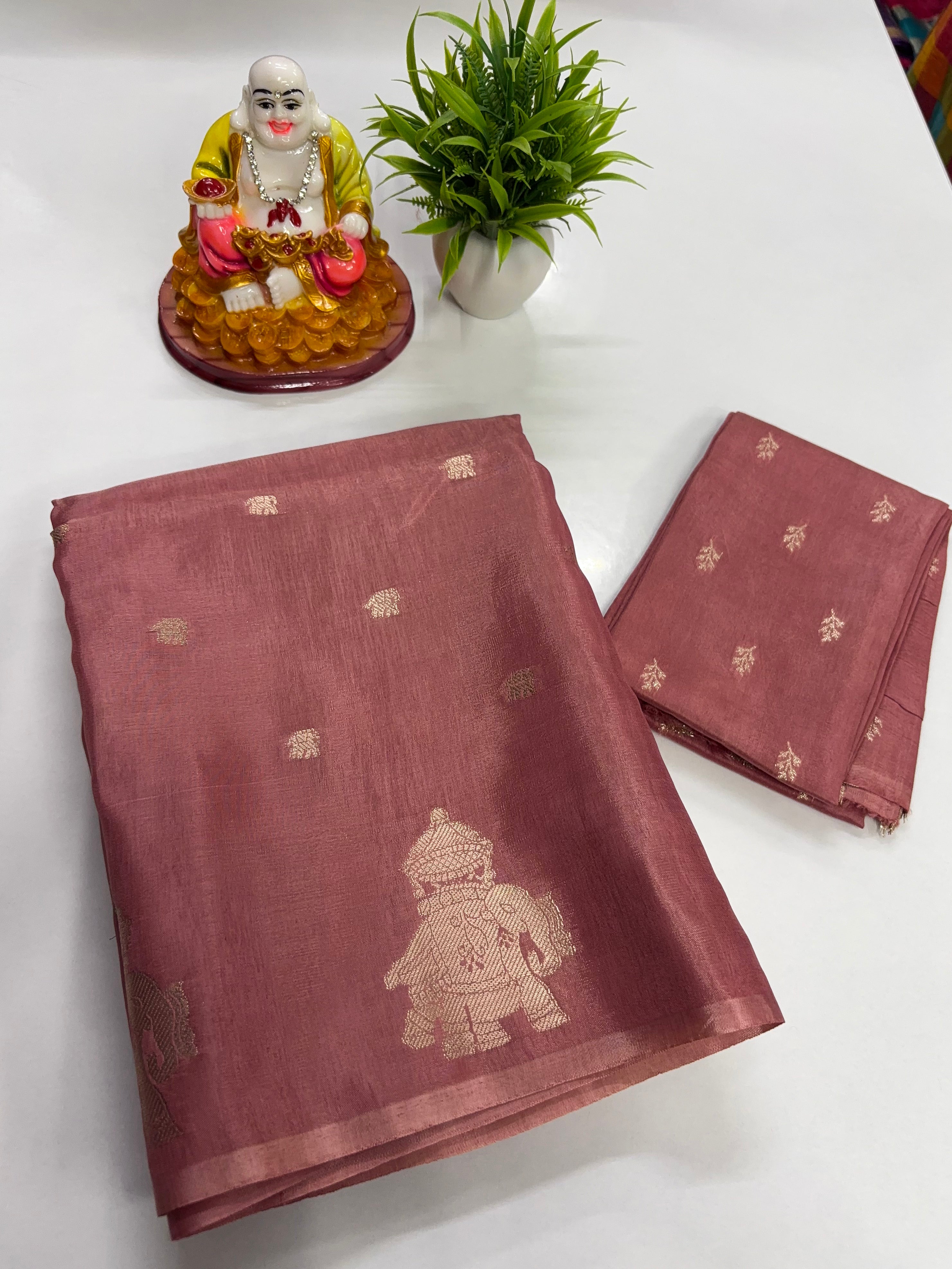 Premium Viscose Saree with Beautiful Elephant Border & Rich Pallu – Padmavathi Silks and Sarees