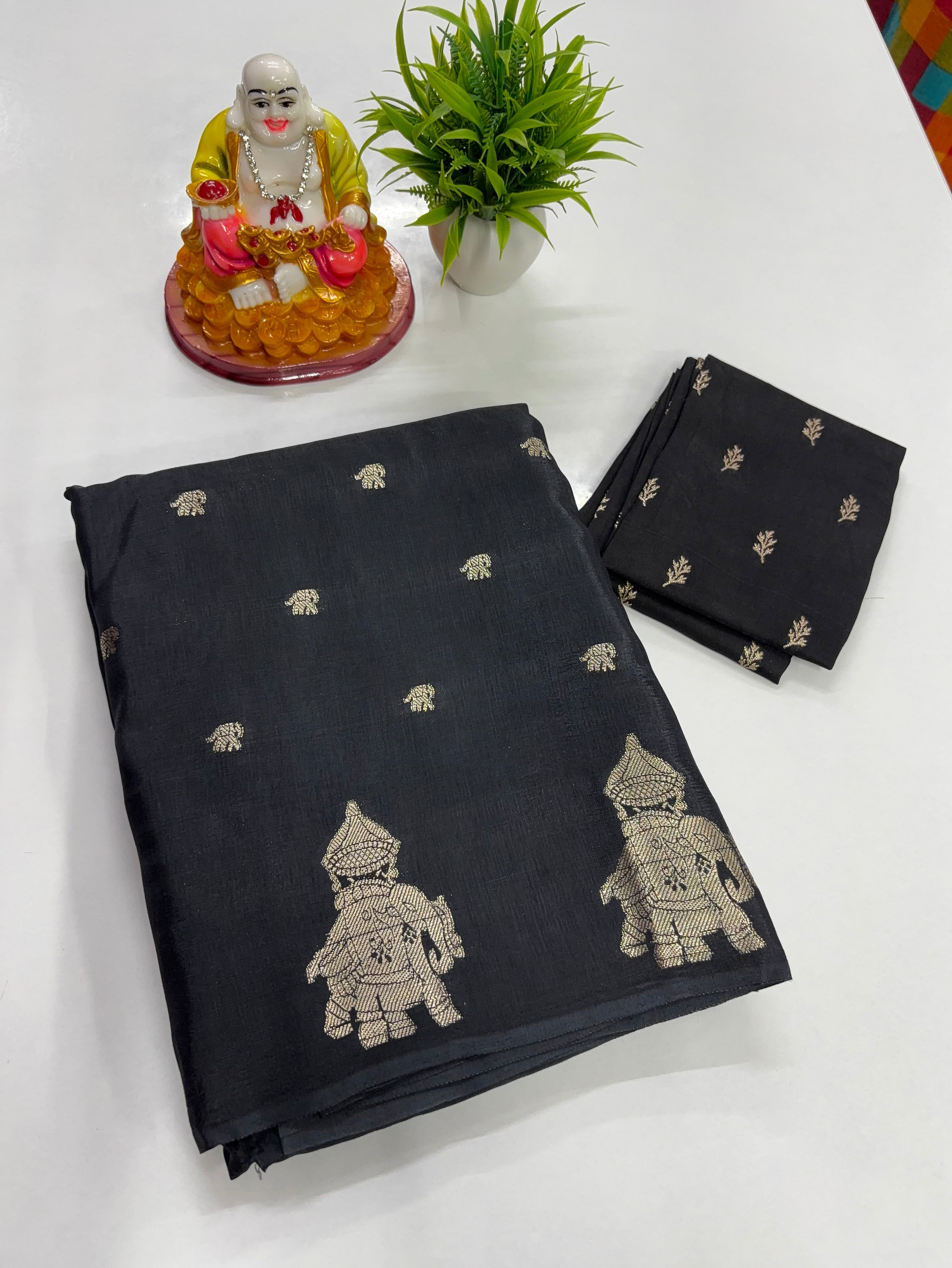 Premium Viscose Saree with Beautiful Elephant Border & Rich Pallu – Padmavathi Silks and Sarees