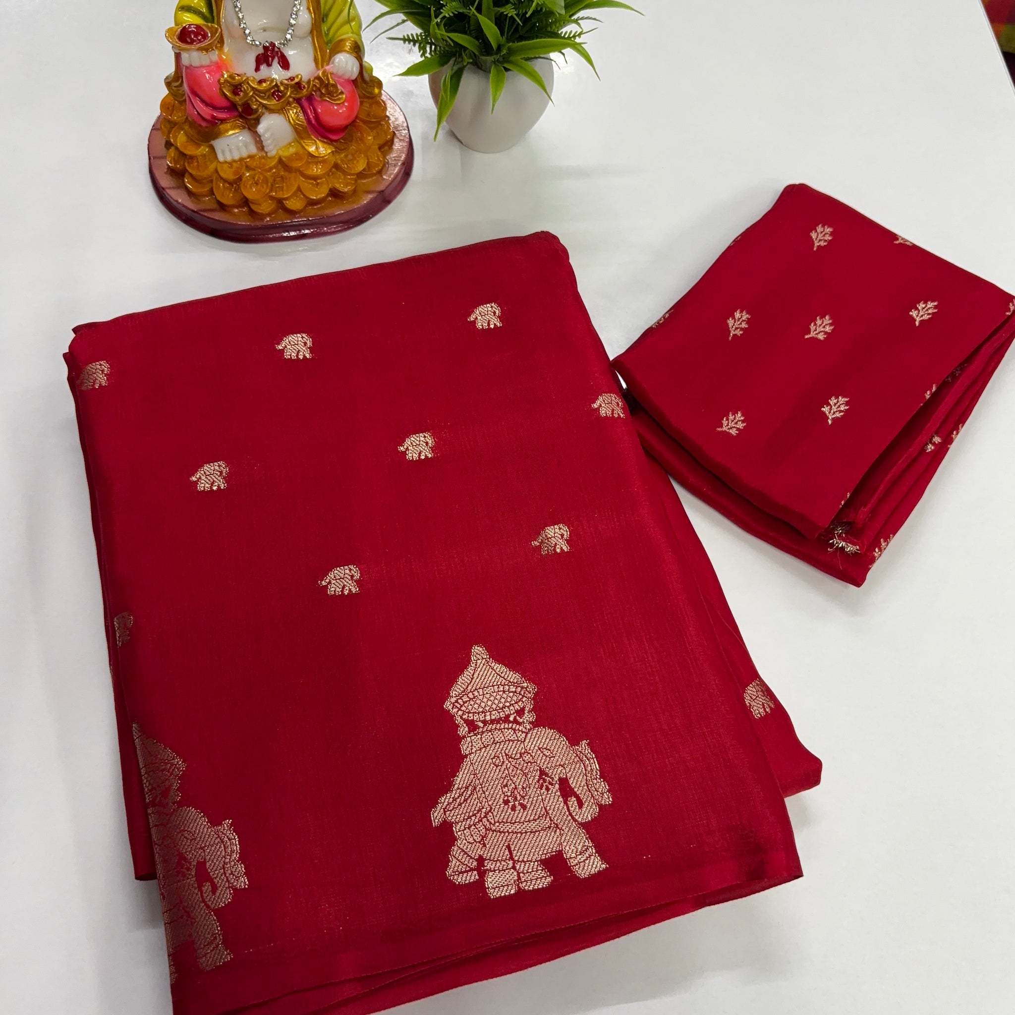 Premium Viscose Saree with Beautiful Elephant Border & Rich Pallu – Padmavathi Silks and Sarees