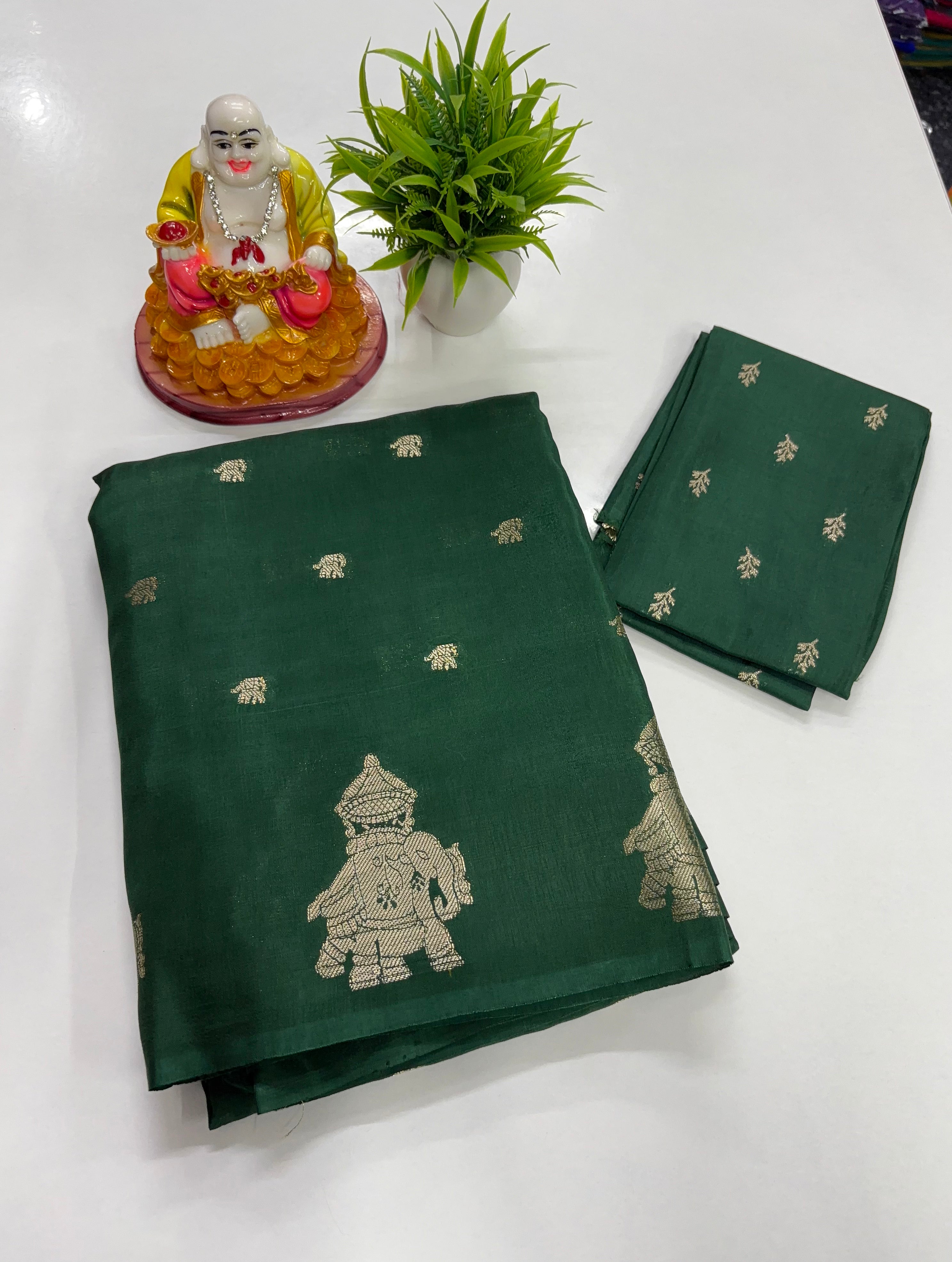 Premium Viscose Saree with Beautiful Elephant Border & Rich Pallu – Padmavathi Silks and Sarees