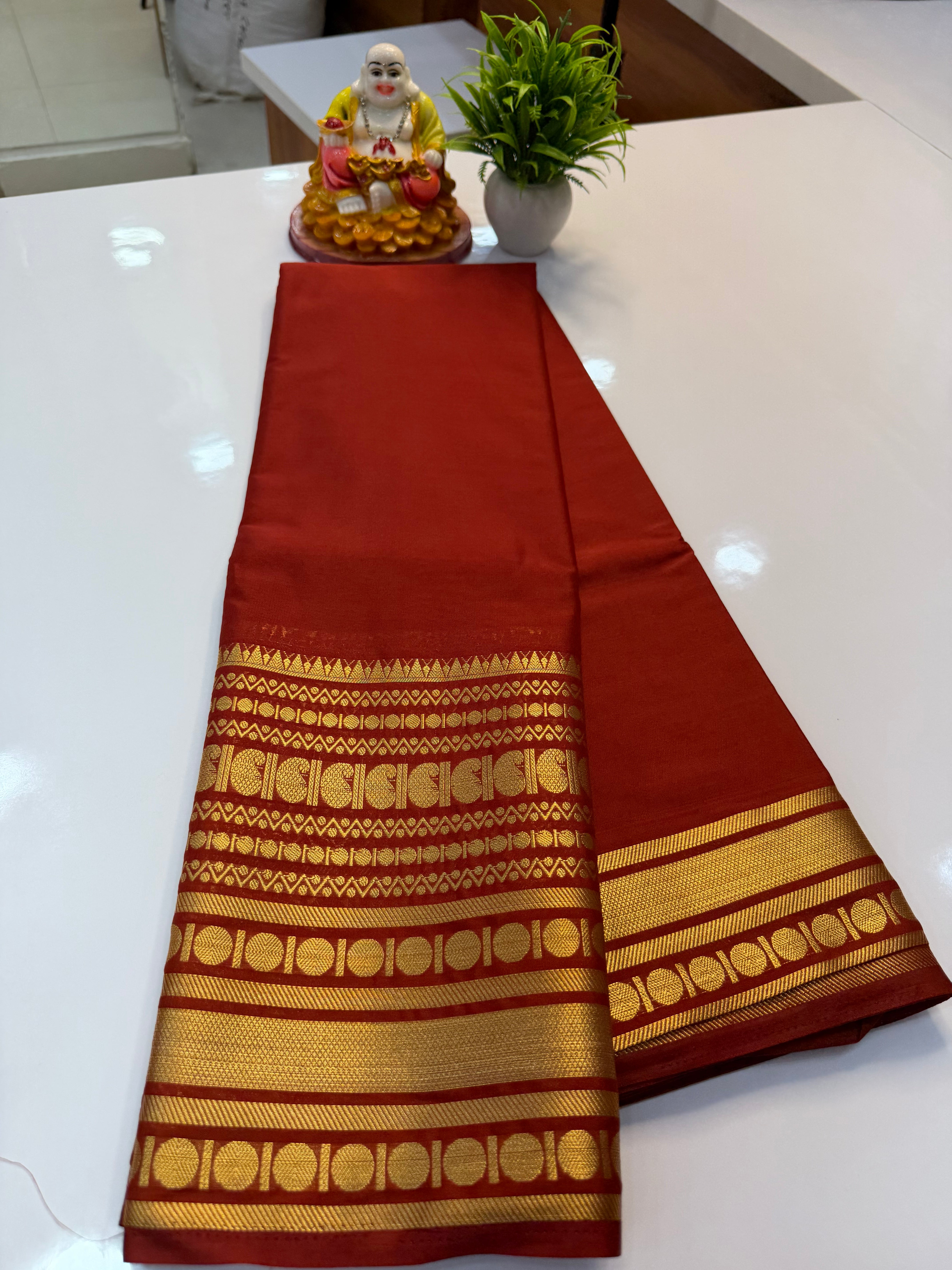 Mysore Crepe Silk Saree with Beautiful Mango Border