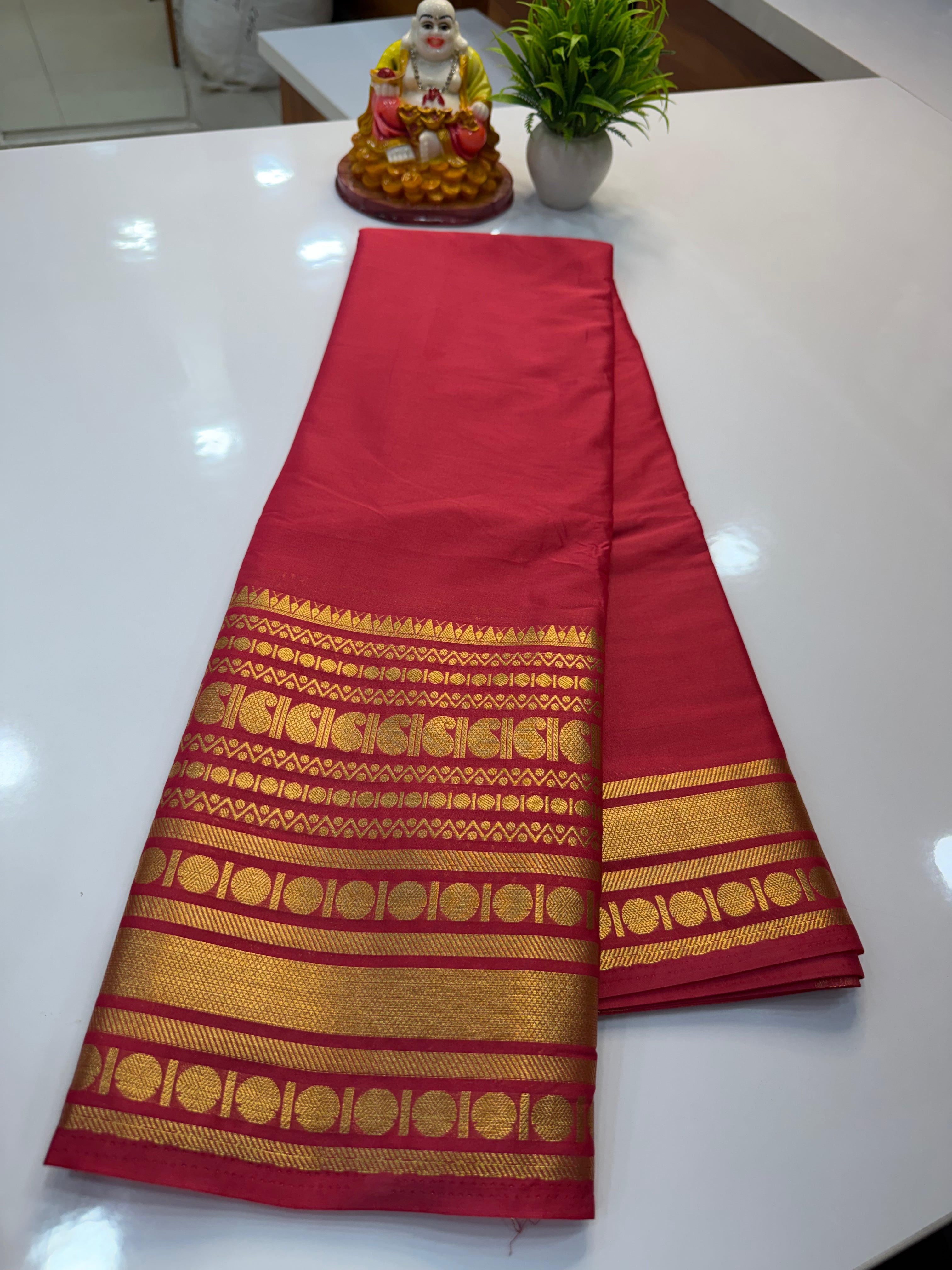 Mysore Crepe Silk Saree with Beautiful Mango Border
