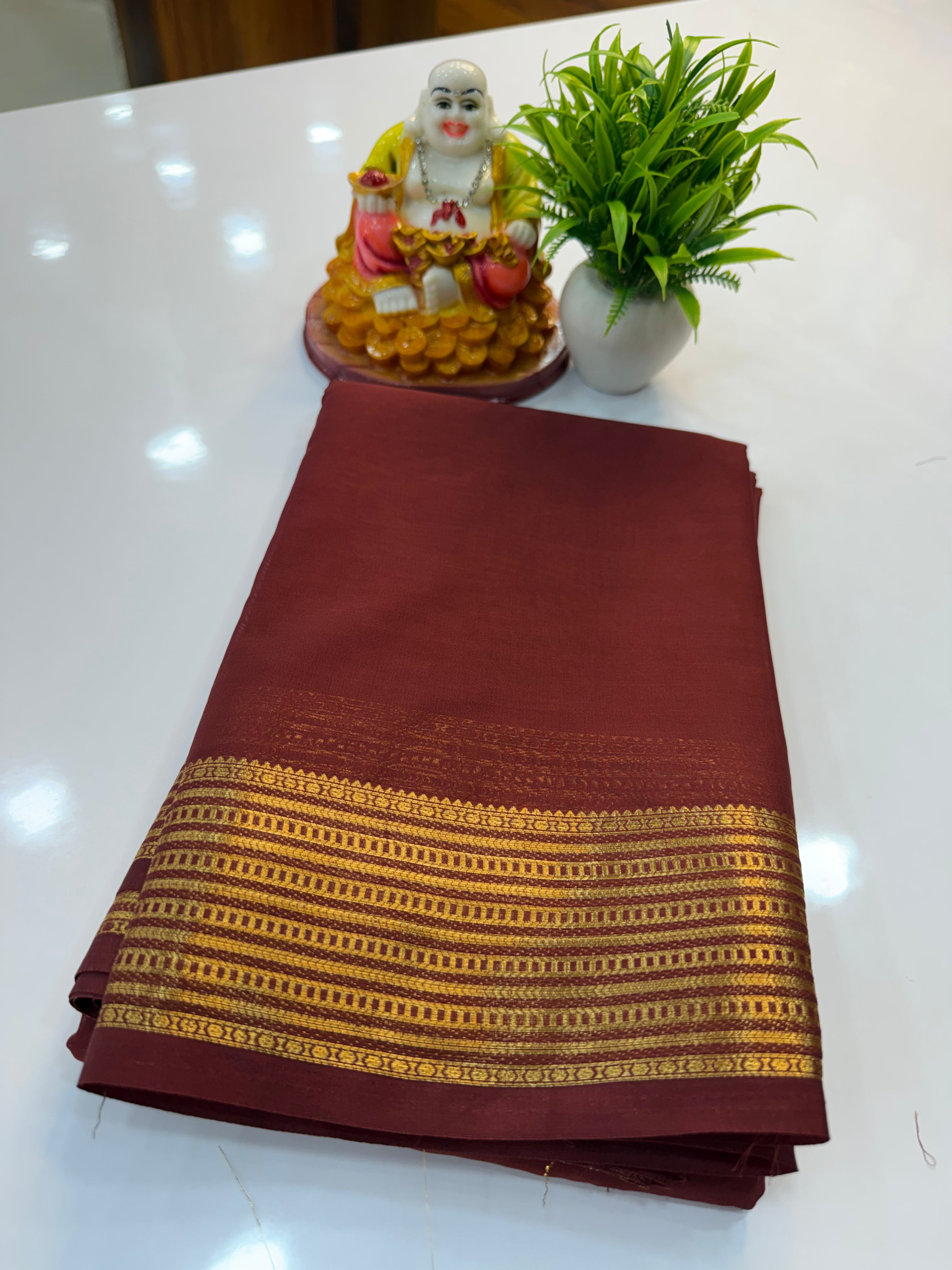 Mysore Crepe Silk Saree with Beautiful Designer Border