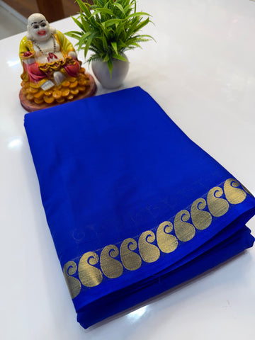 Mysore Crepe Silk Saree with Mango Border