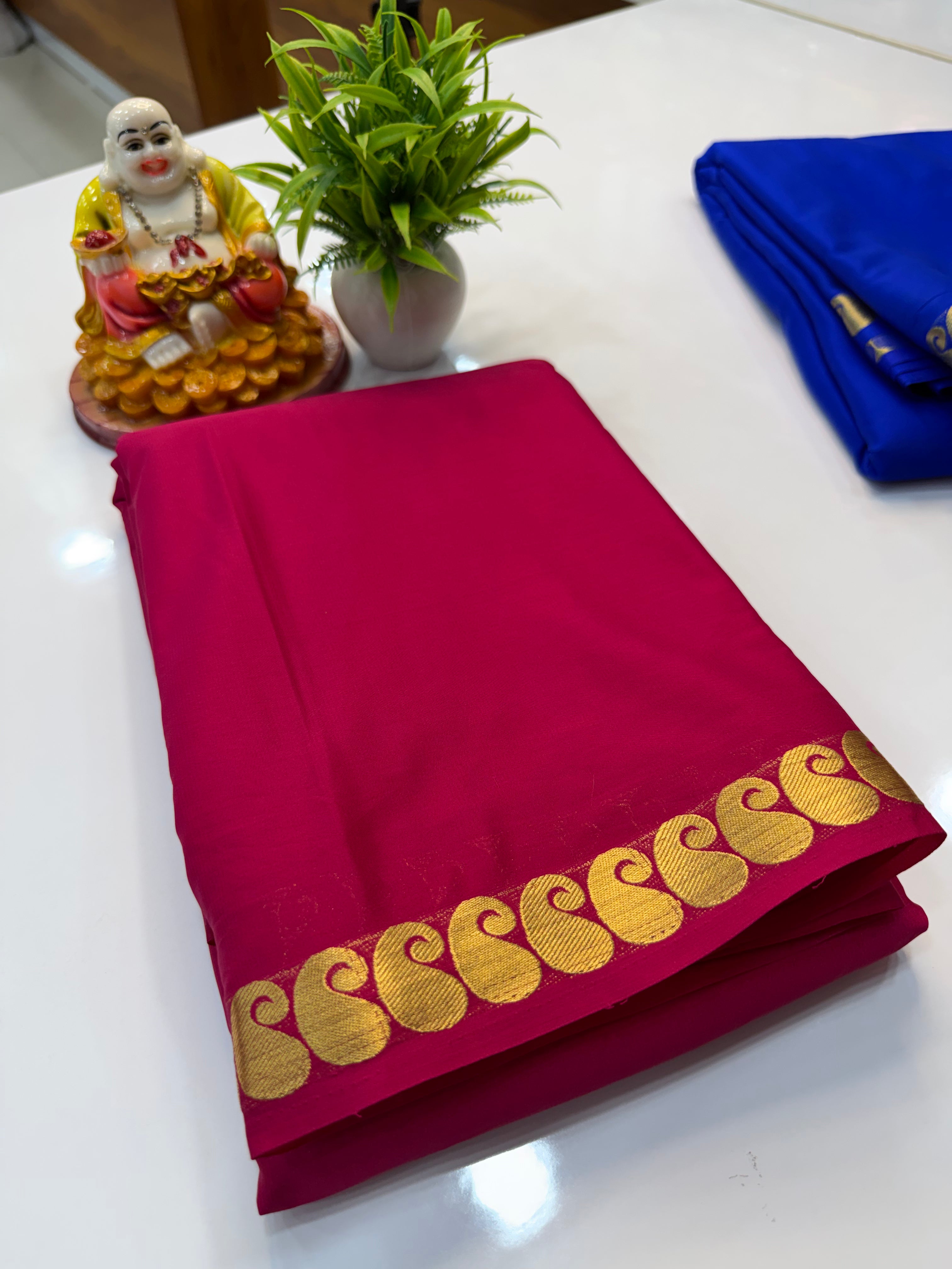 Mysore Crepe Silk Saree with Mango Border