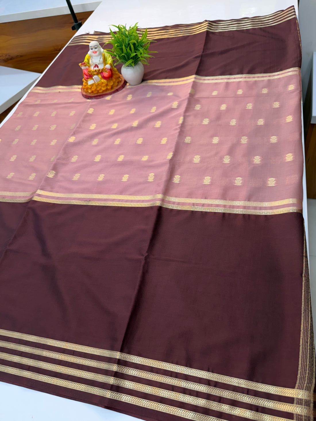 premium mysore crape silk saree with buttas