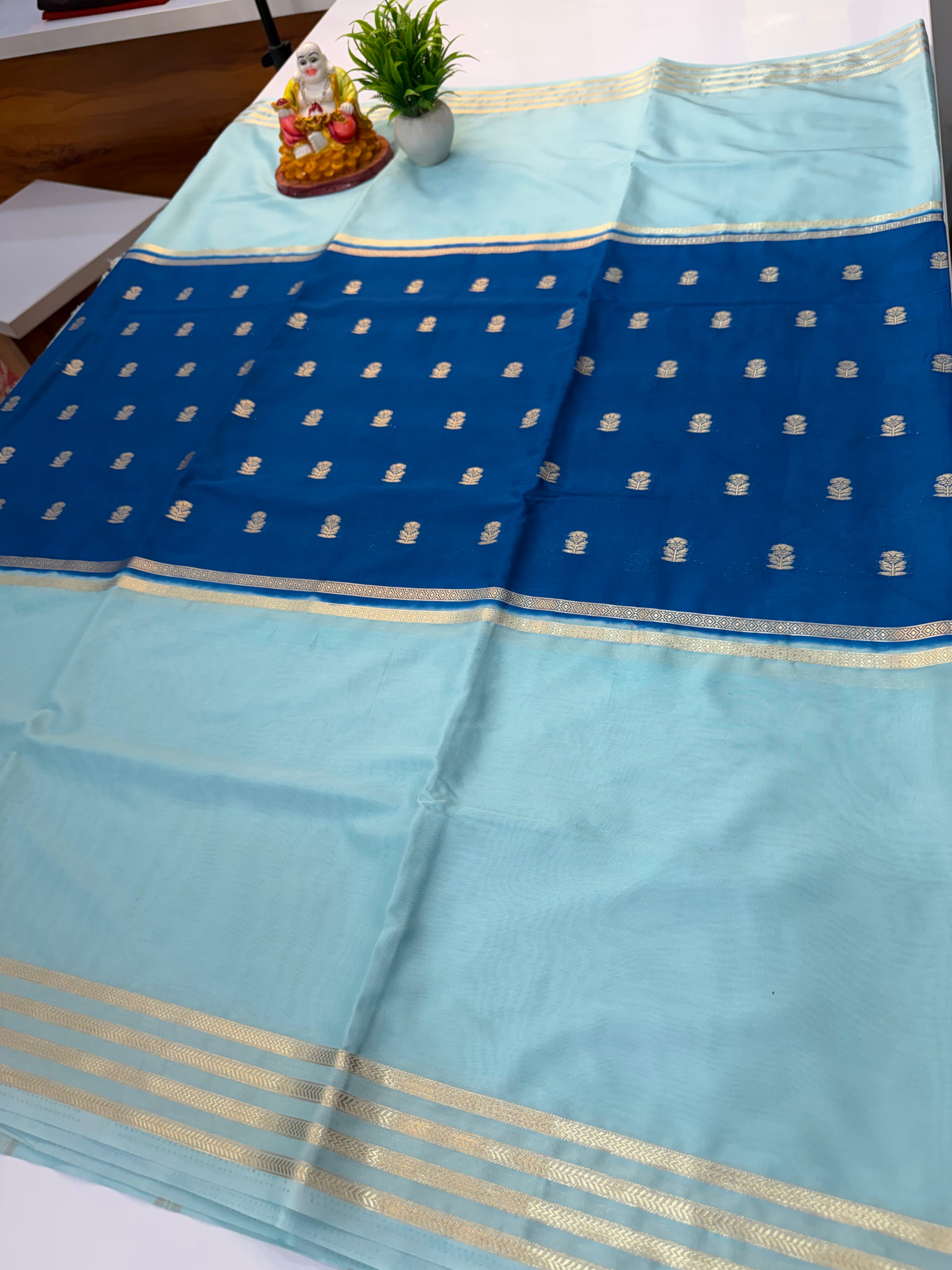 premium mysore crape silk saree with buttas
