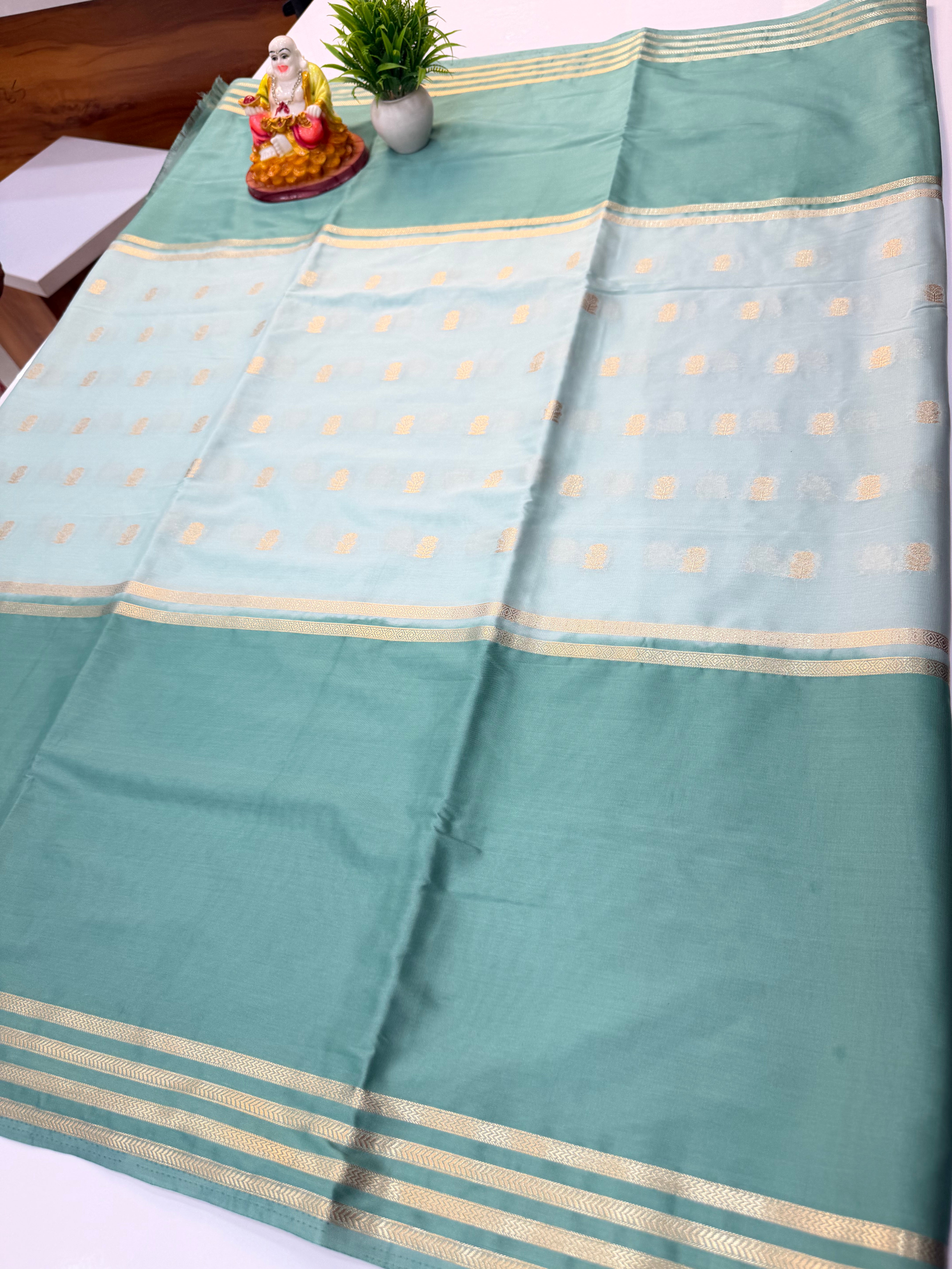 premium mysore crape silk saree with buttas
