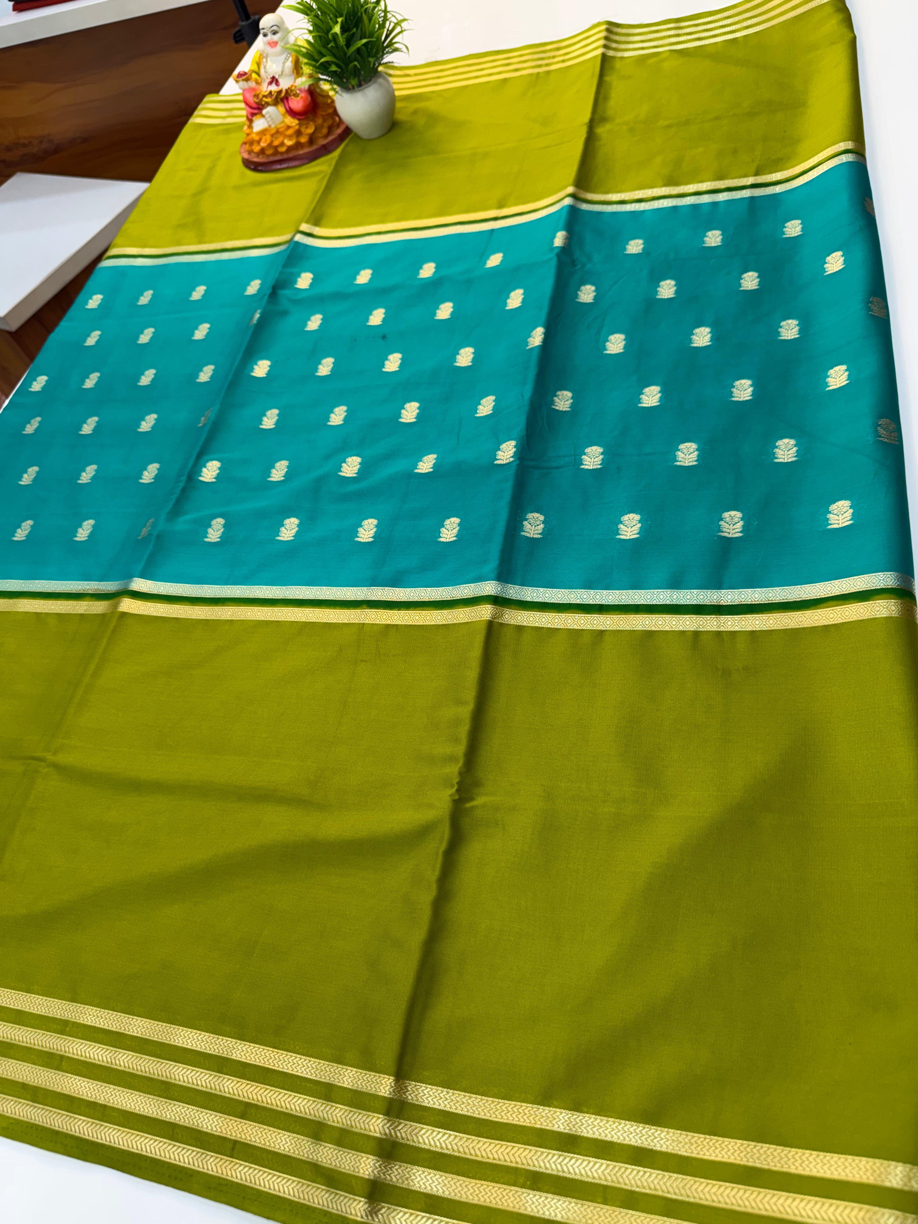 premium mysore crape silk saree with buttas