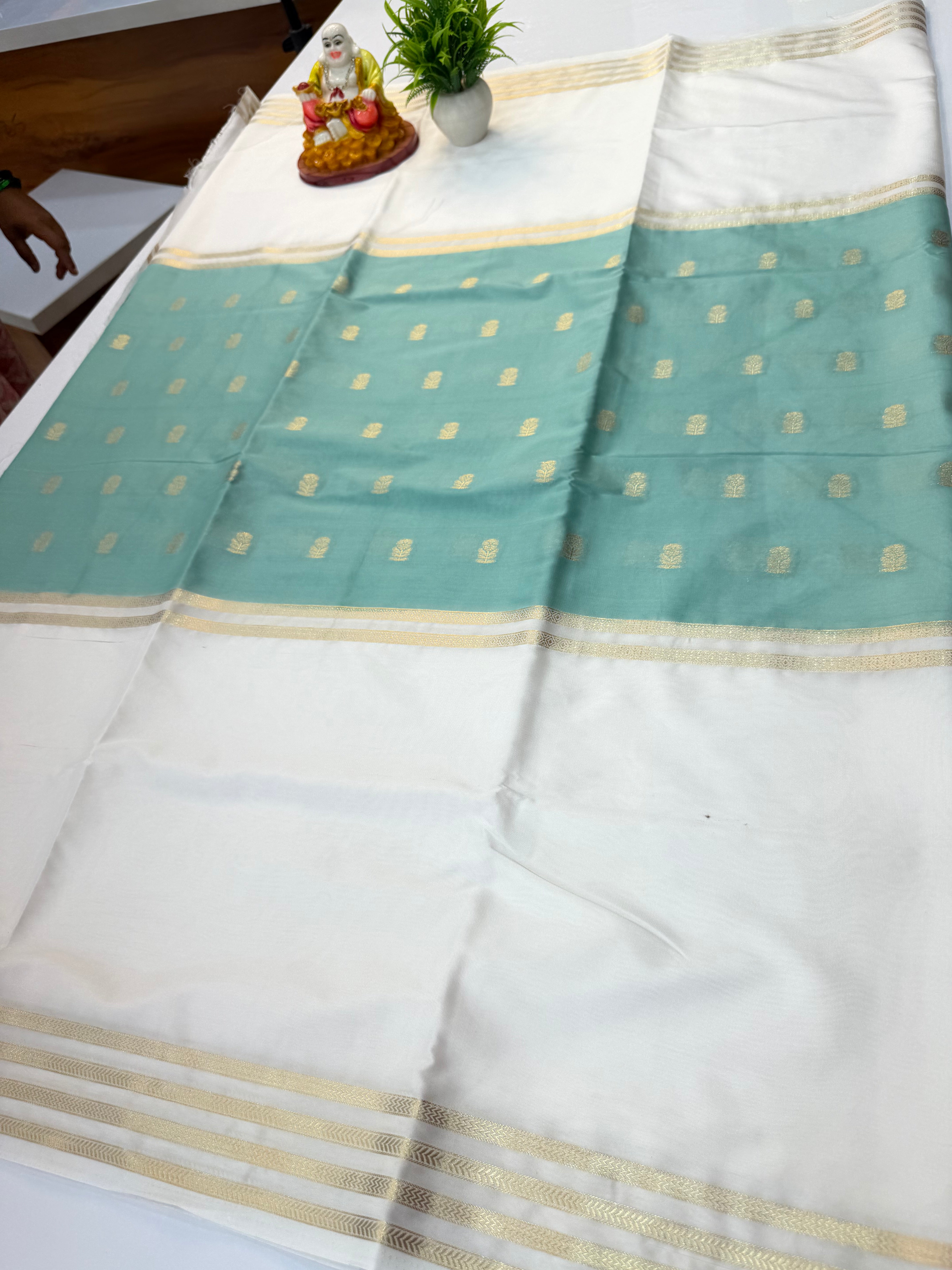 premium mysore crape silk saree with buttas