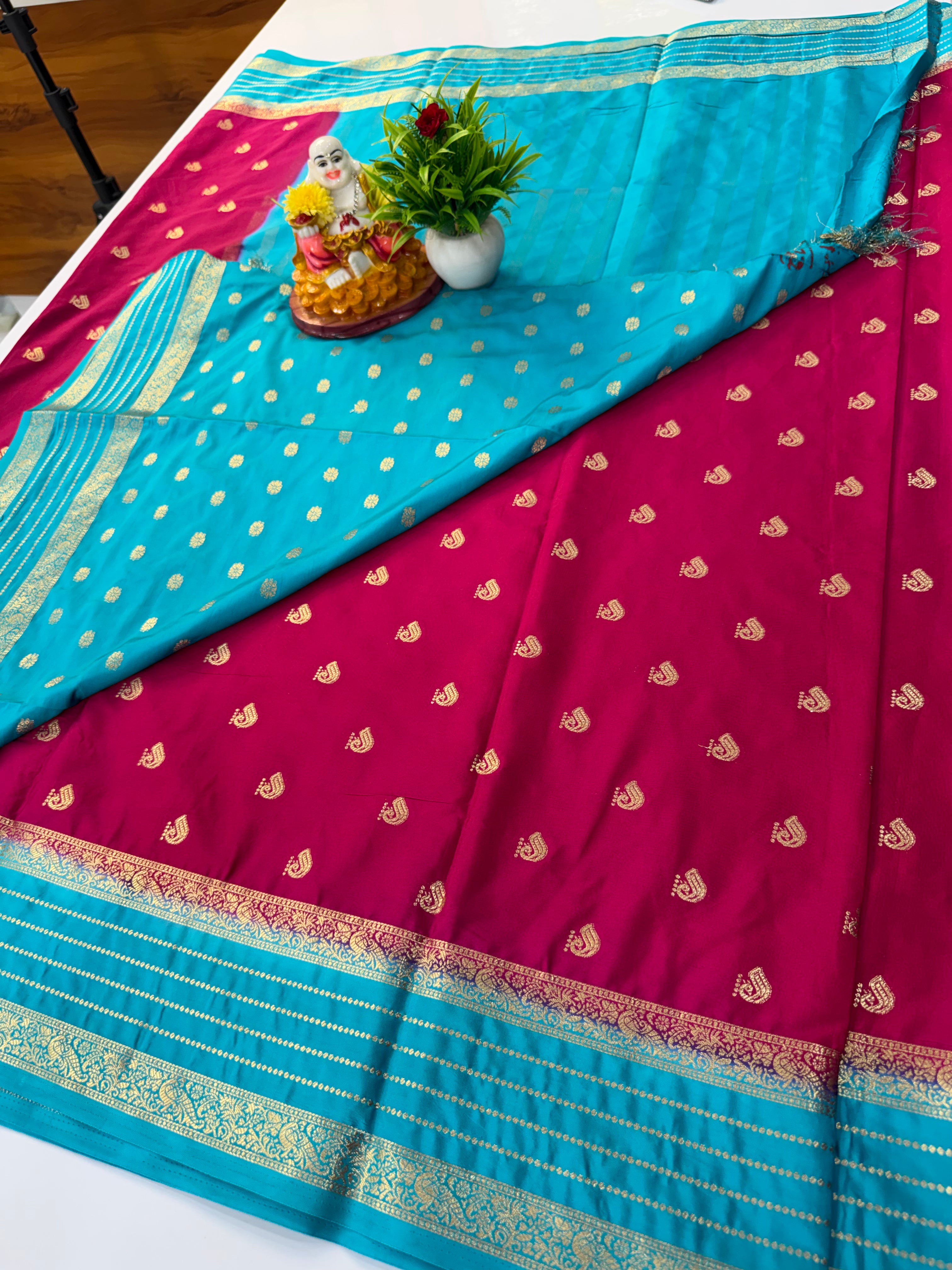 Mysore Crepe Silk Saree with Buttas