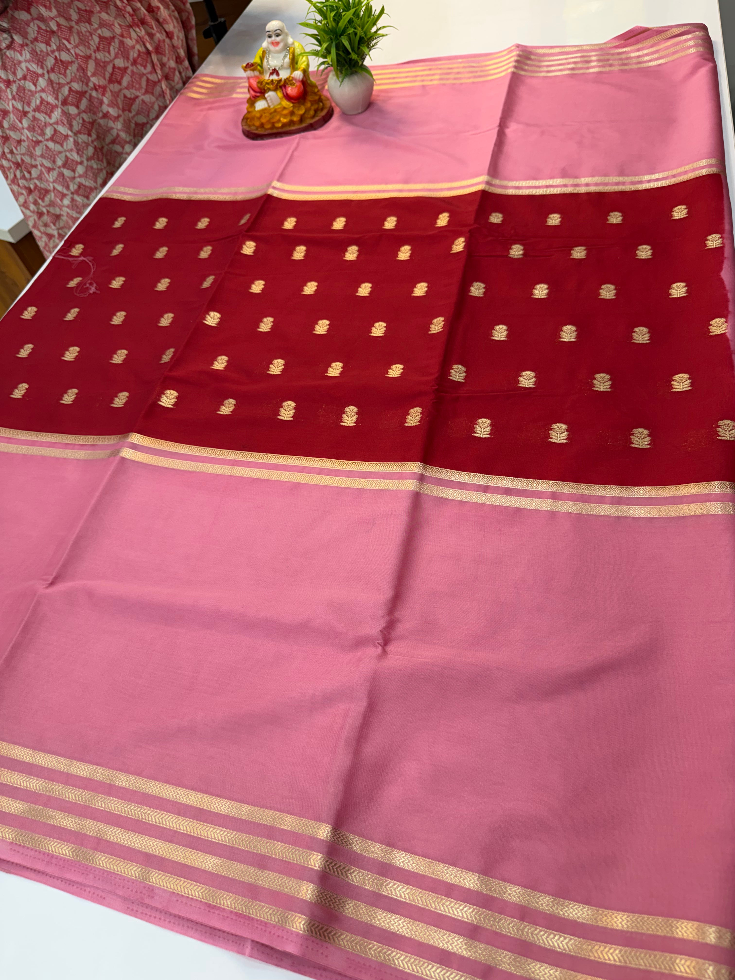 premium mysore crape silk saree with buttas