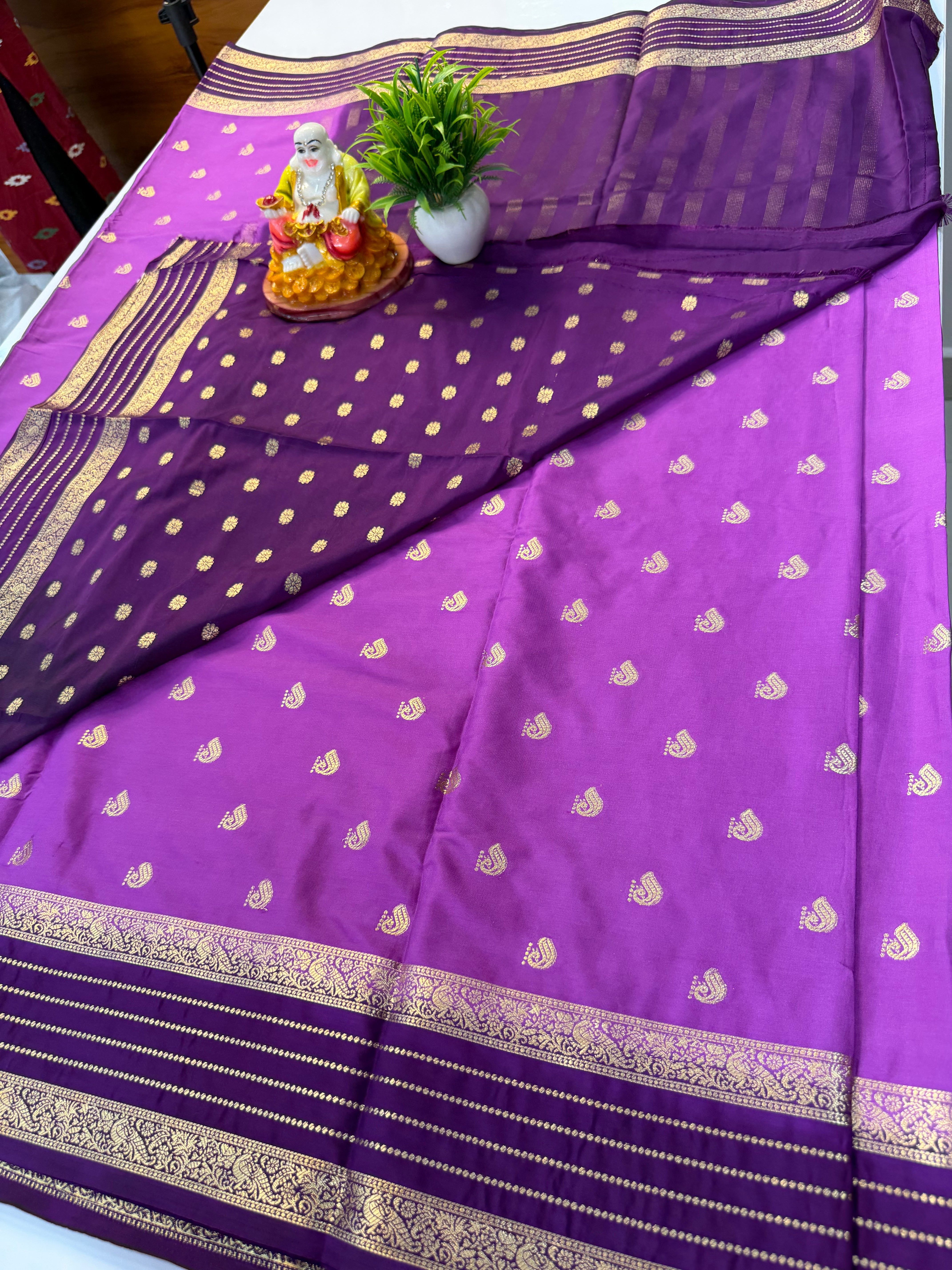 Mysore Crepe Silk Saree with Buttas