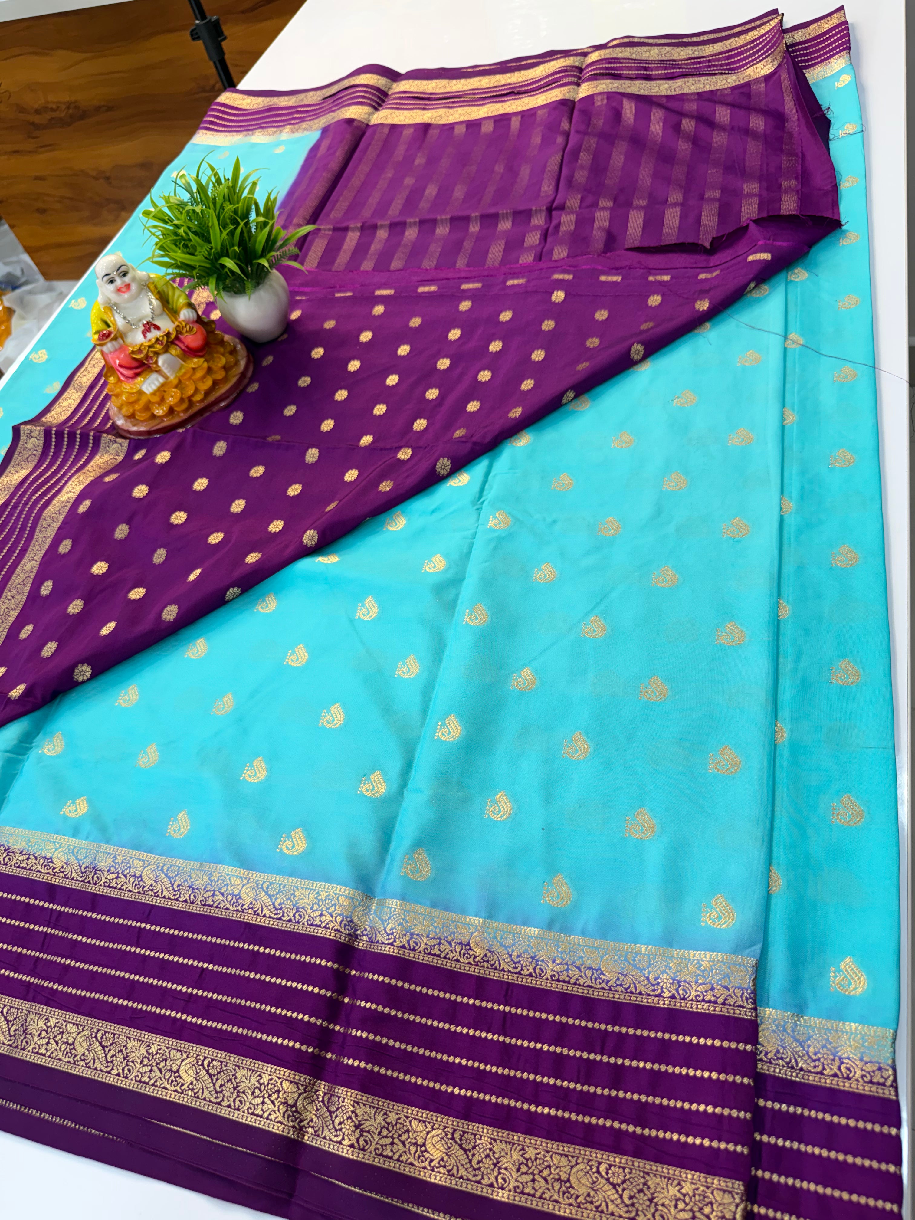 Mysore Crepe Silk Saree with Buttas