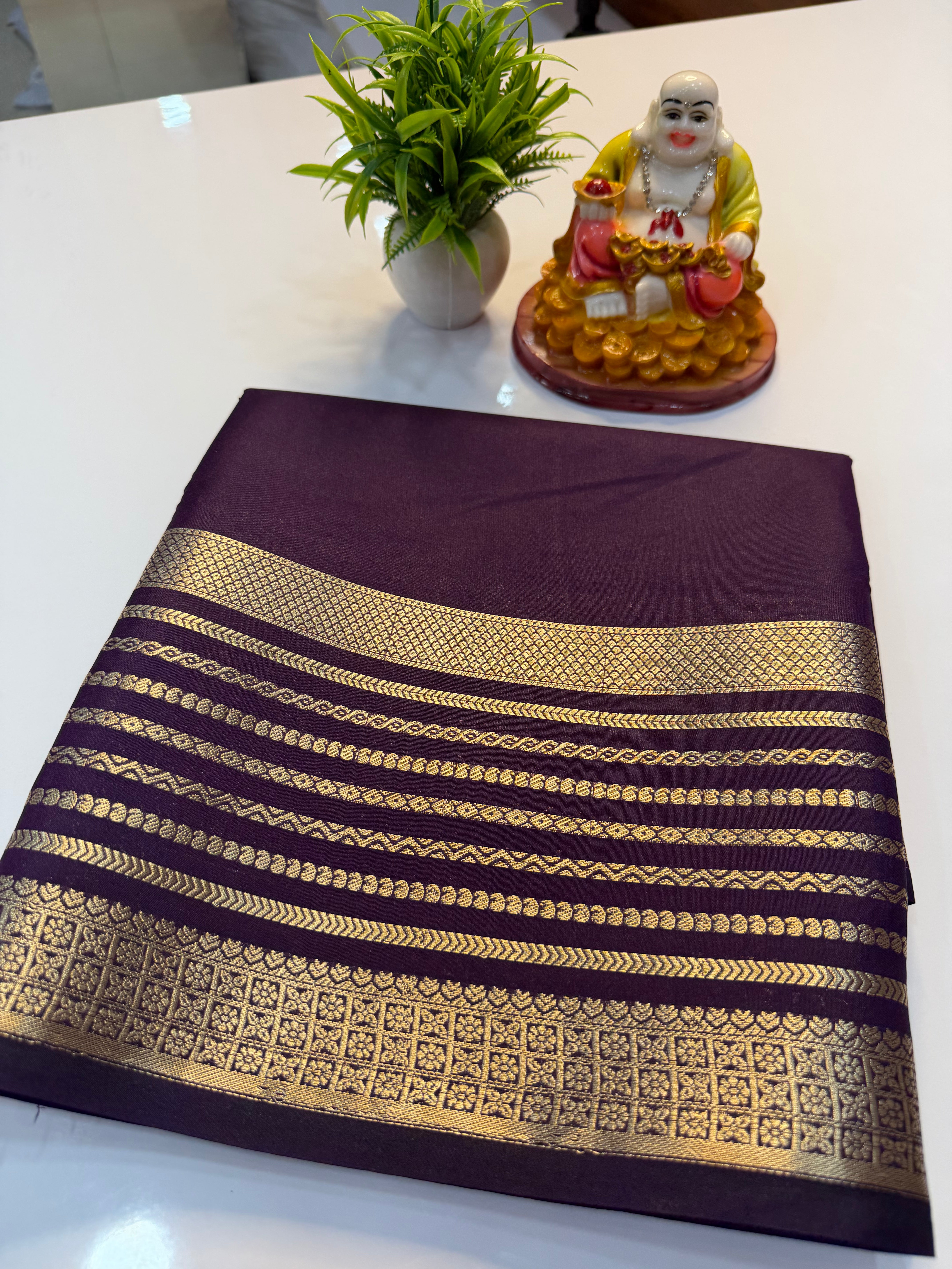 Mysore Crepe Silk Saree with Beautiful Border
