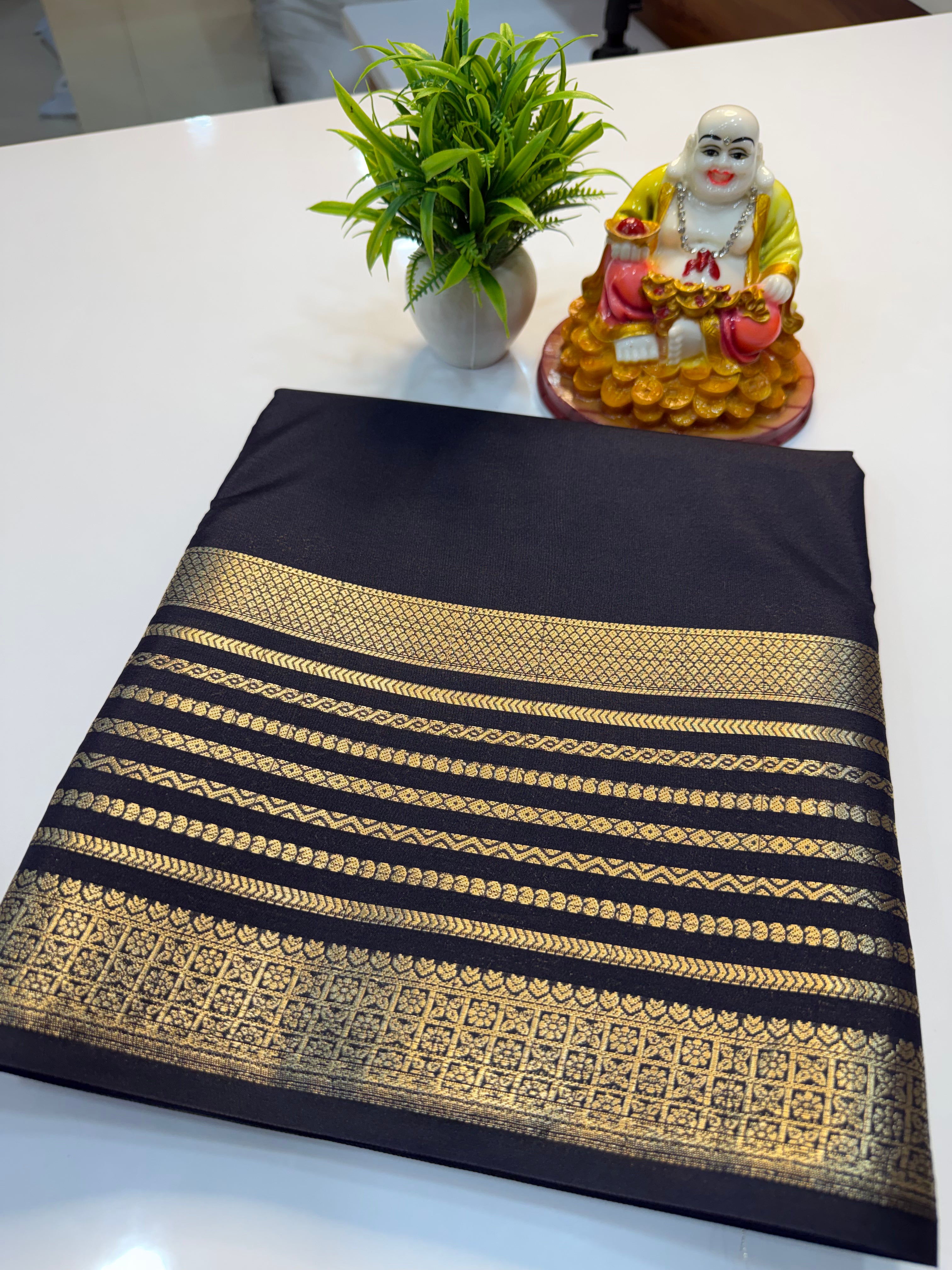 Mysore Crepe Silk Saree with Beautiful Border