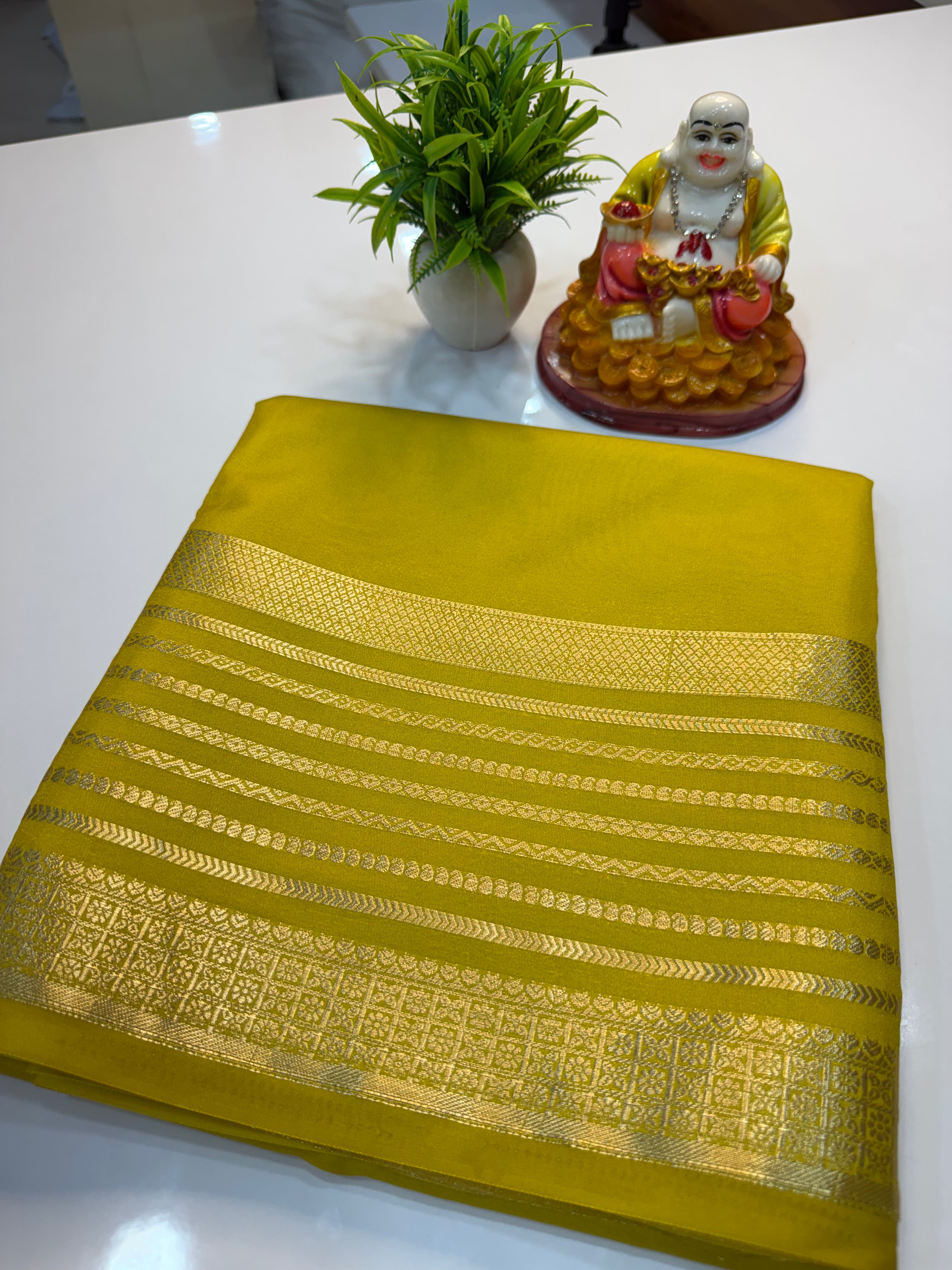 Mysore Crepe Silk Saree with Beautiful Border