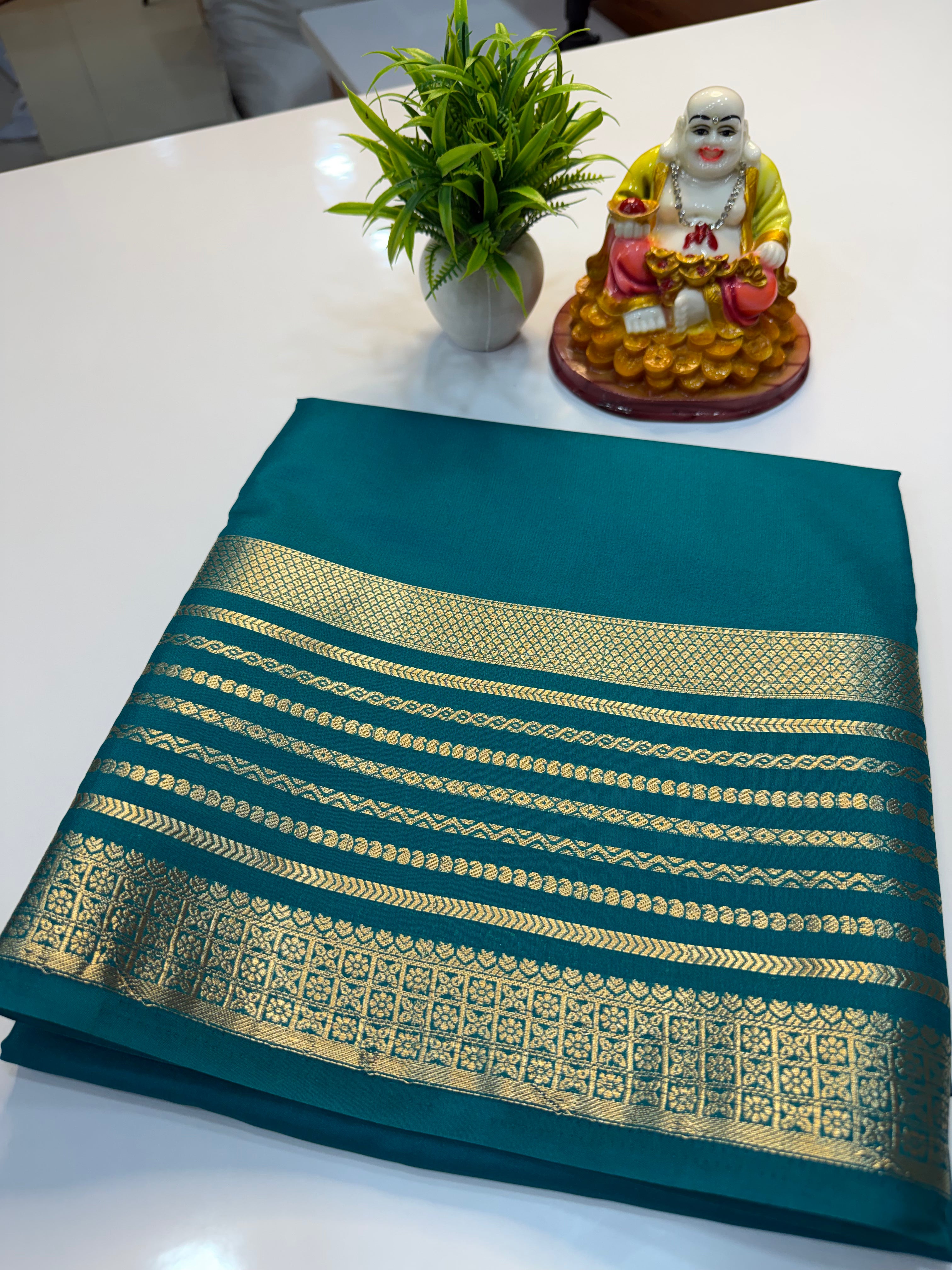 Mysore Crepe Silk Saree with Beautiful Border
