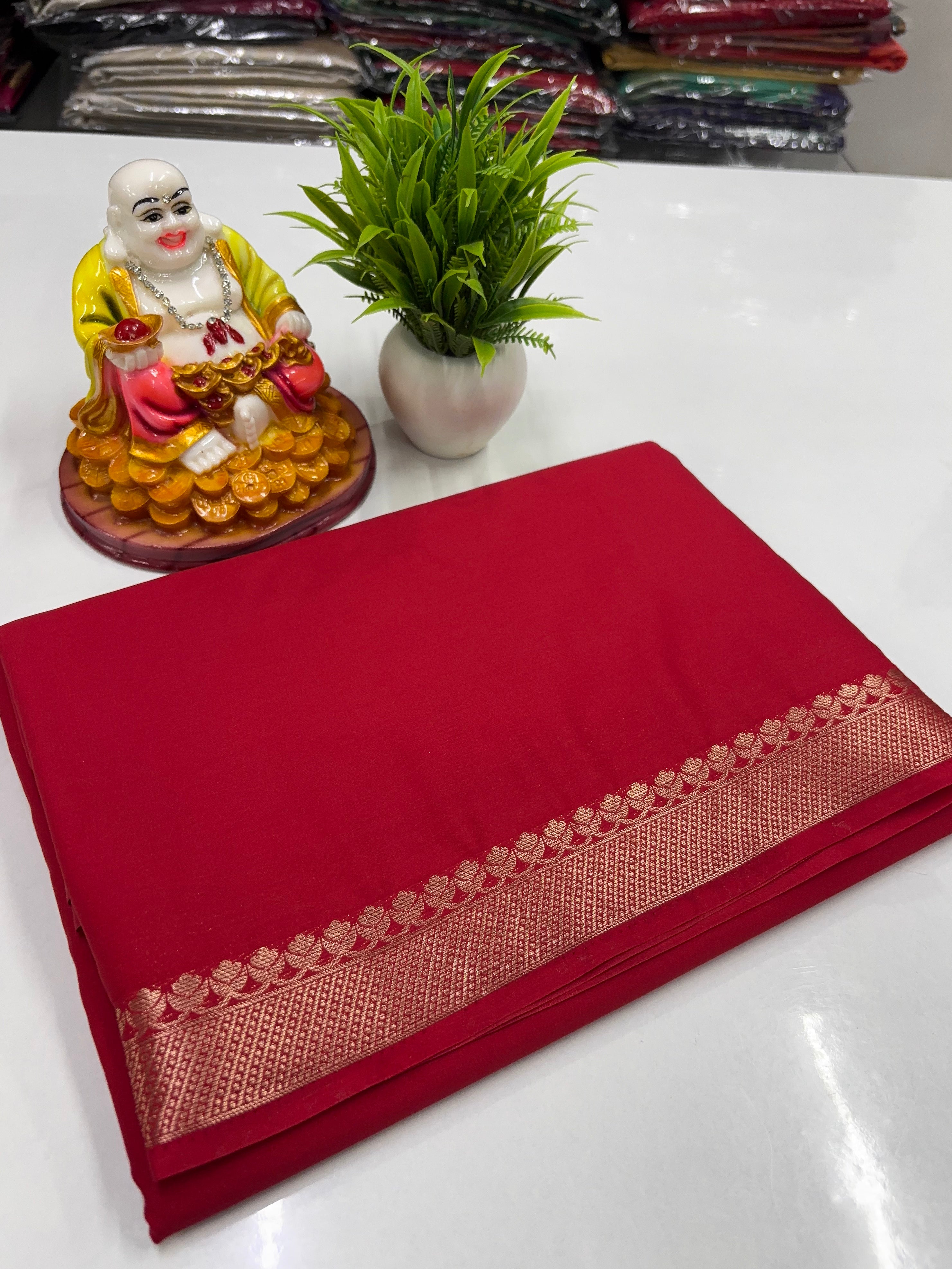 Mysore Crepe Silk Saree – Elegant & Graceful ✨