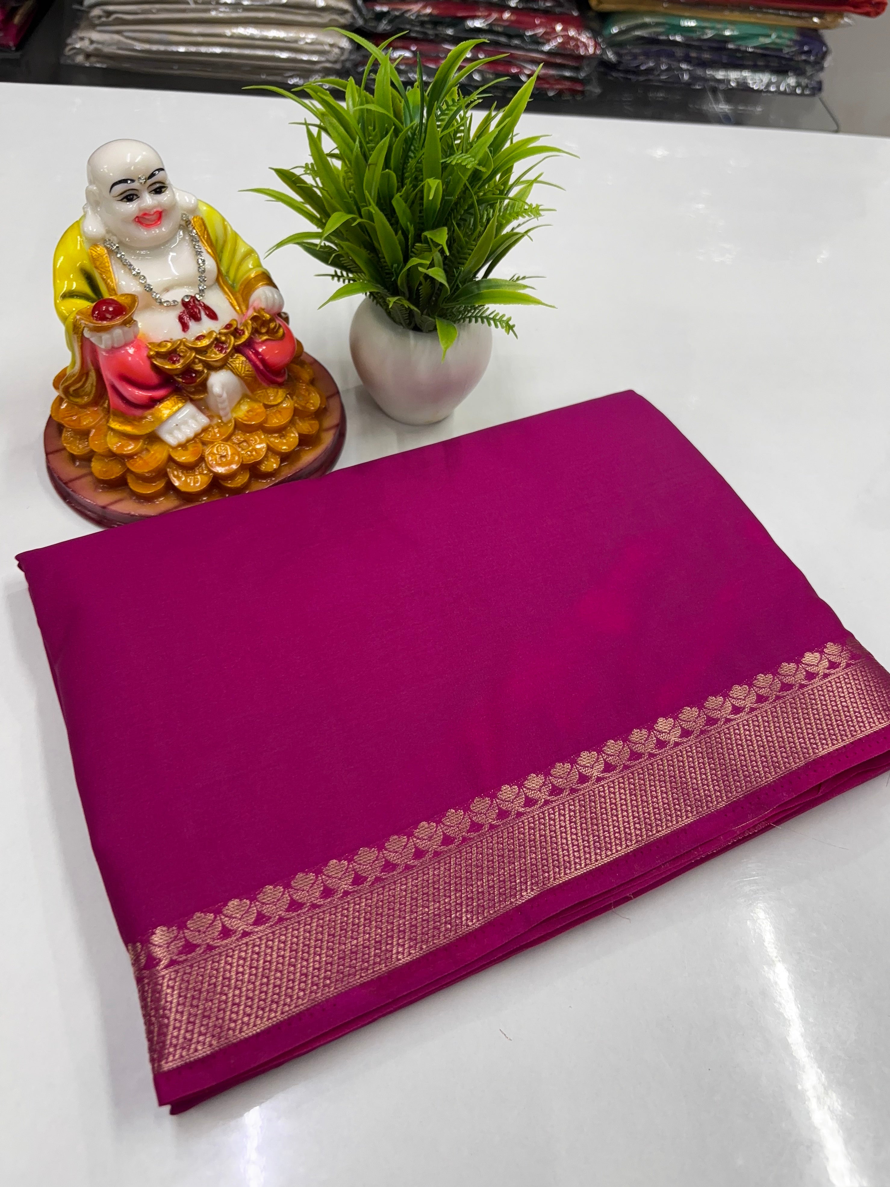 Mysore Crepe Silk Saree – Elegant & Graceful ✨