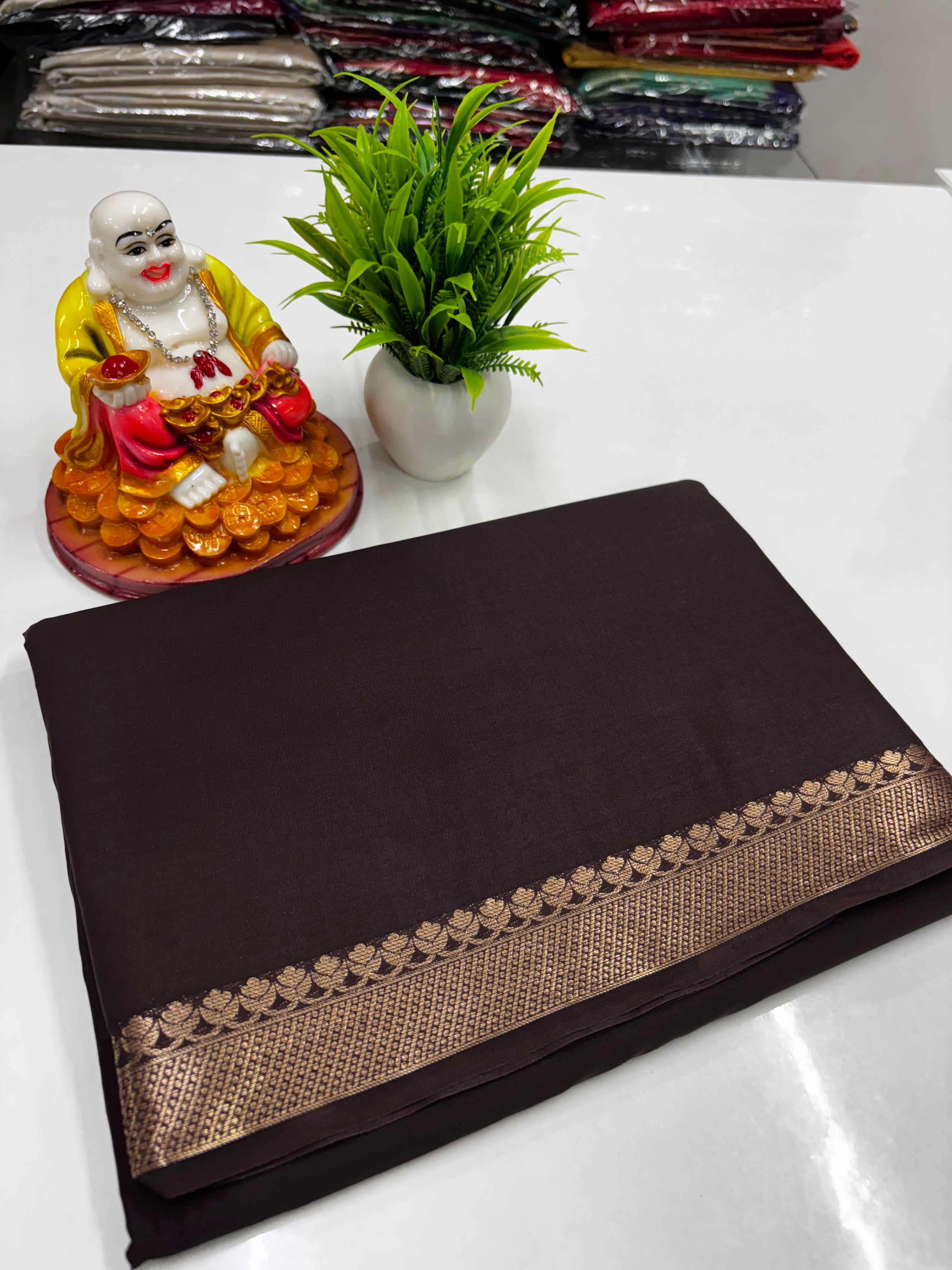 Mysore Crepe Silk Saree – Elegant & Graceful ✨