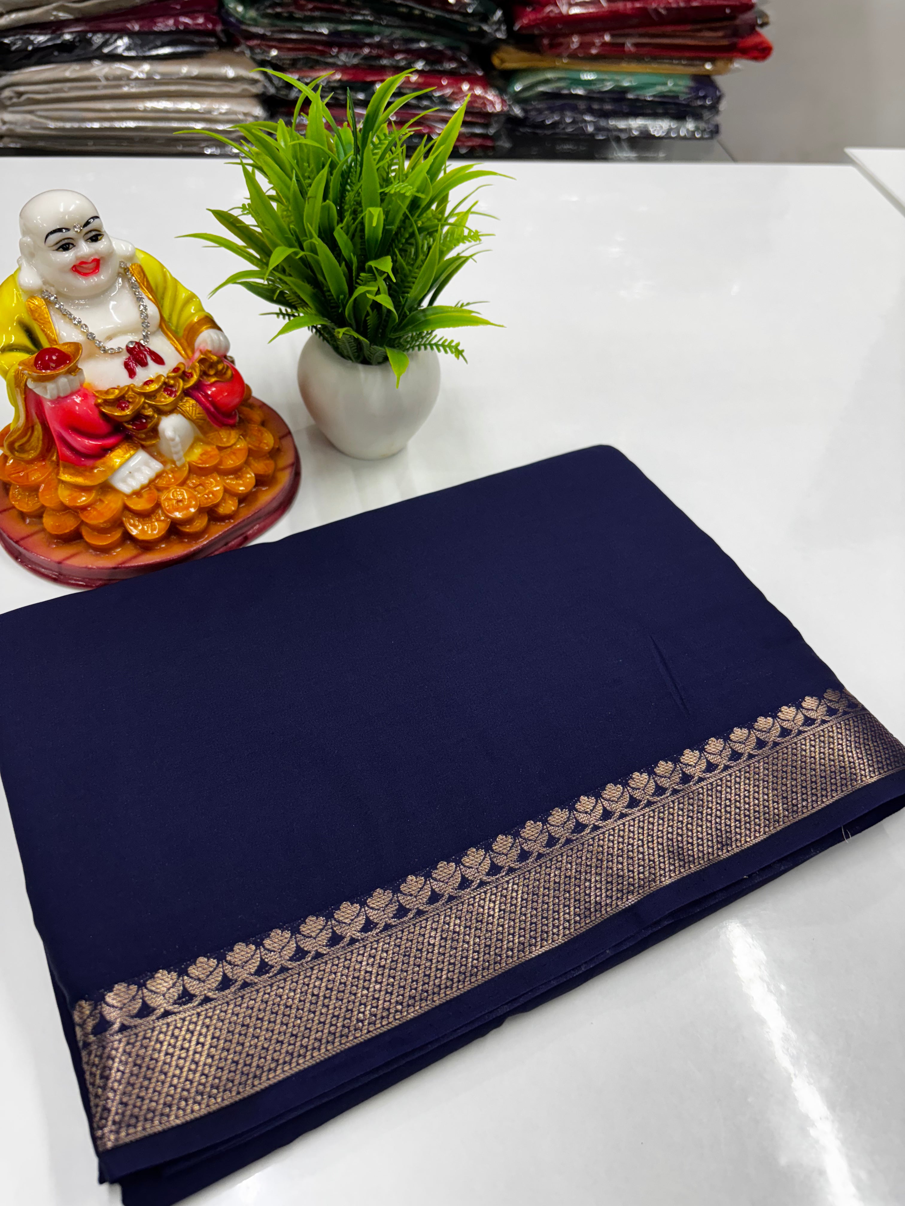 Mysore Crepe Silk Saree – Elegant & Graceful ✨