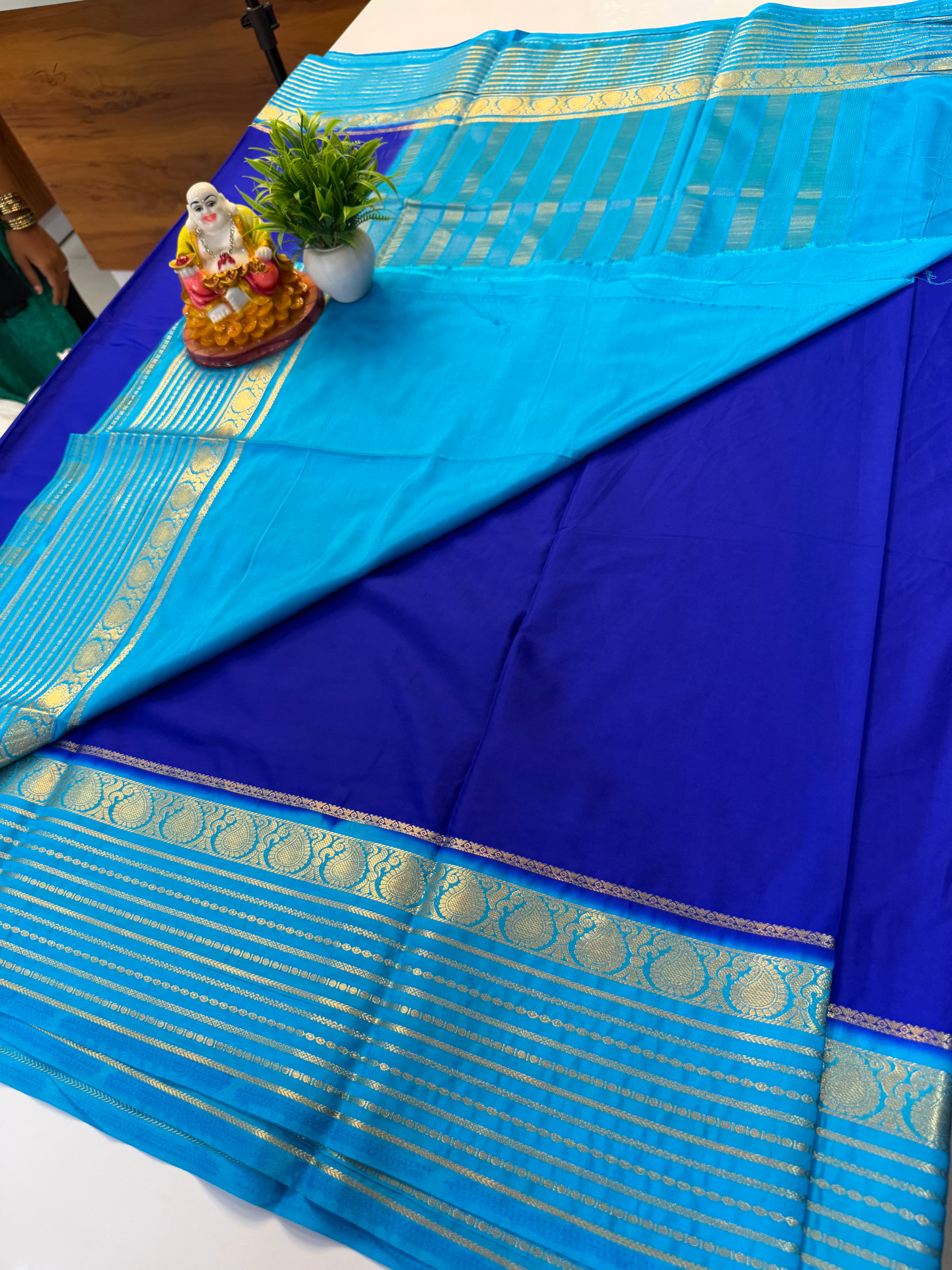 Premium Mysore Crepe Silk Saree with Mango Border