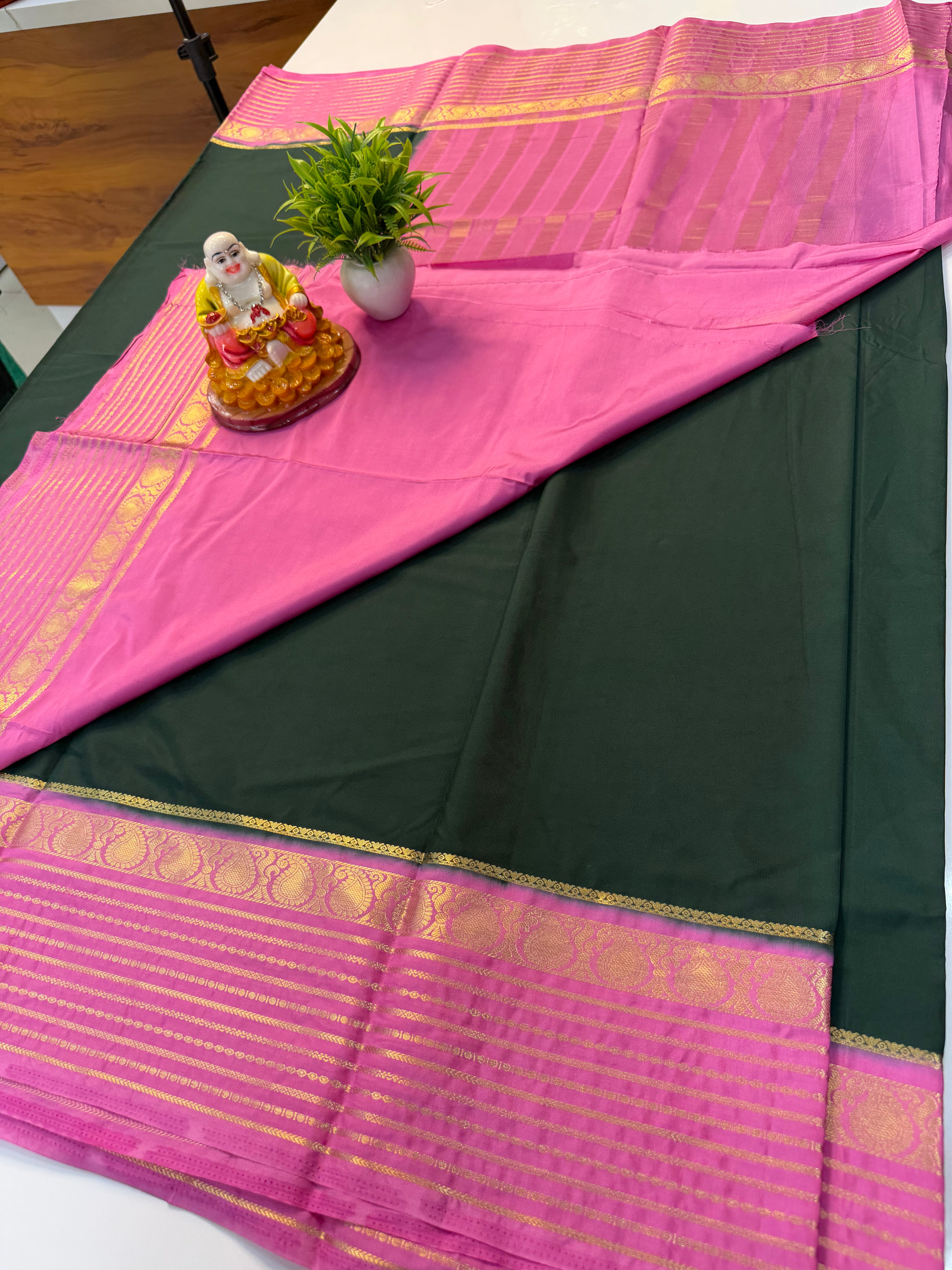 Premium Mysore Crepe Silk Saree with Mango Border