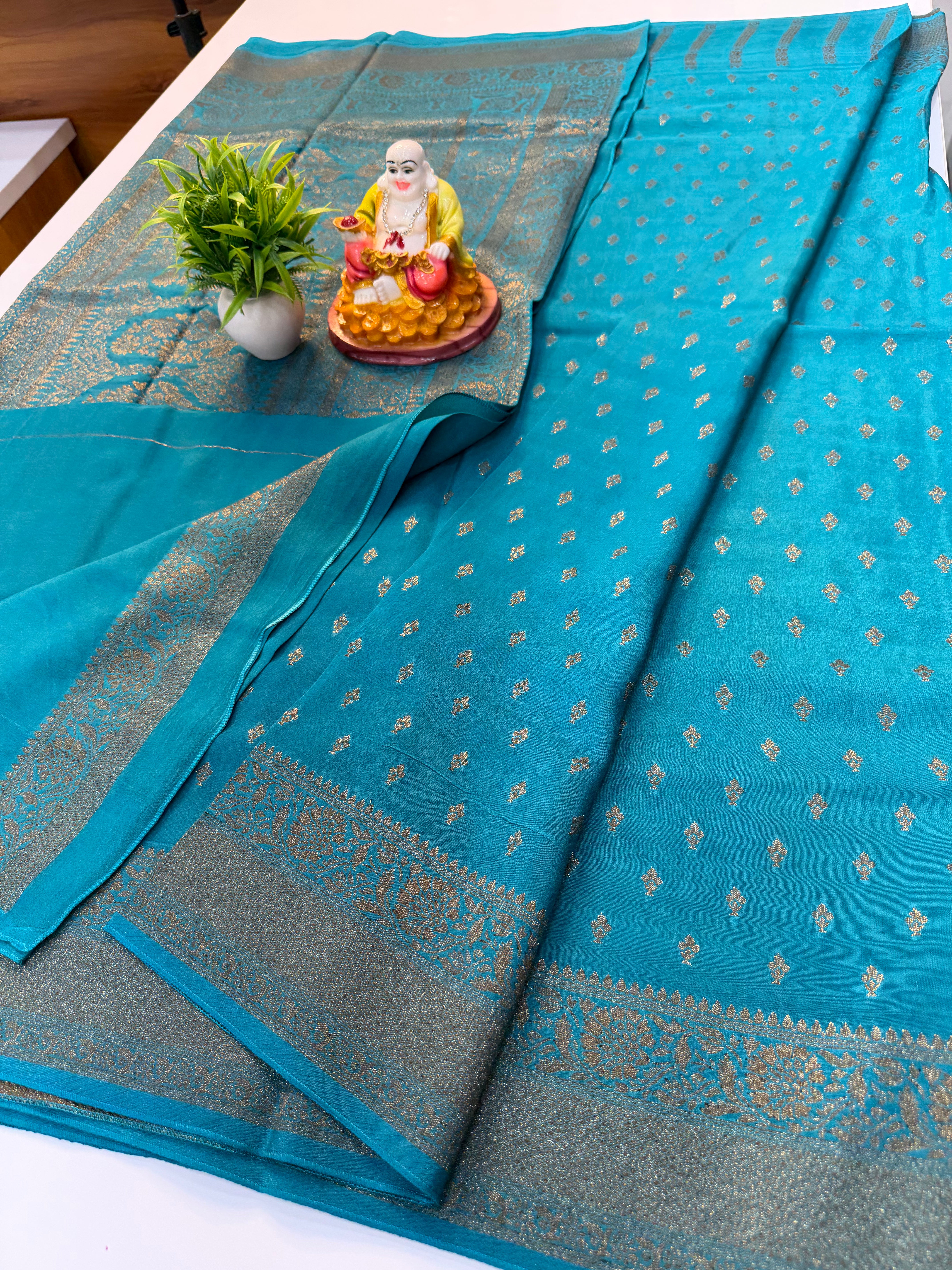 Premium viscose saree with buttas with rich pallu | Padmavathi Silks and Sarees