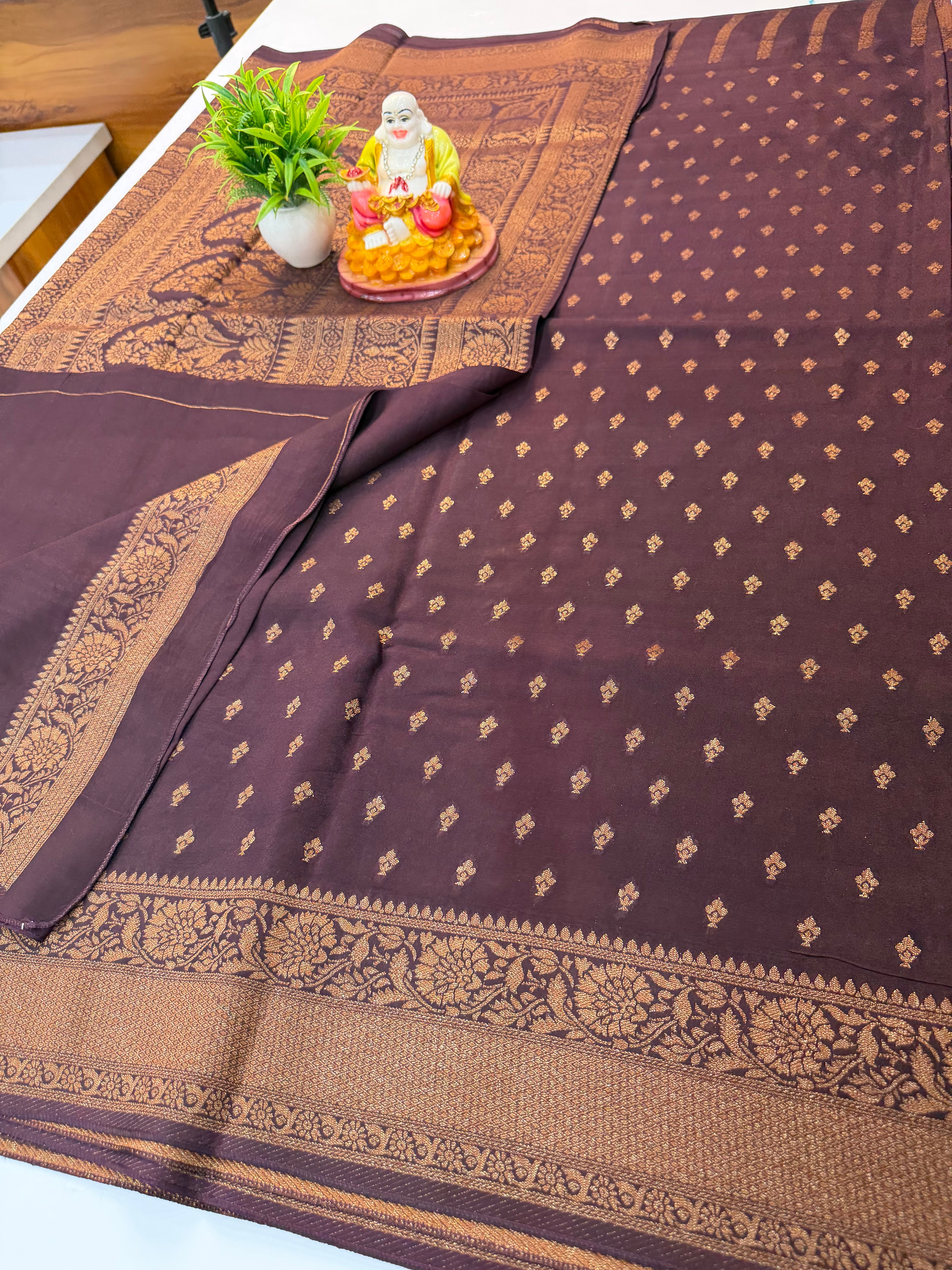 Premium viscose saree with buttas with rich pallu | Padmavathi Silks and Sarees