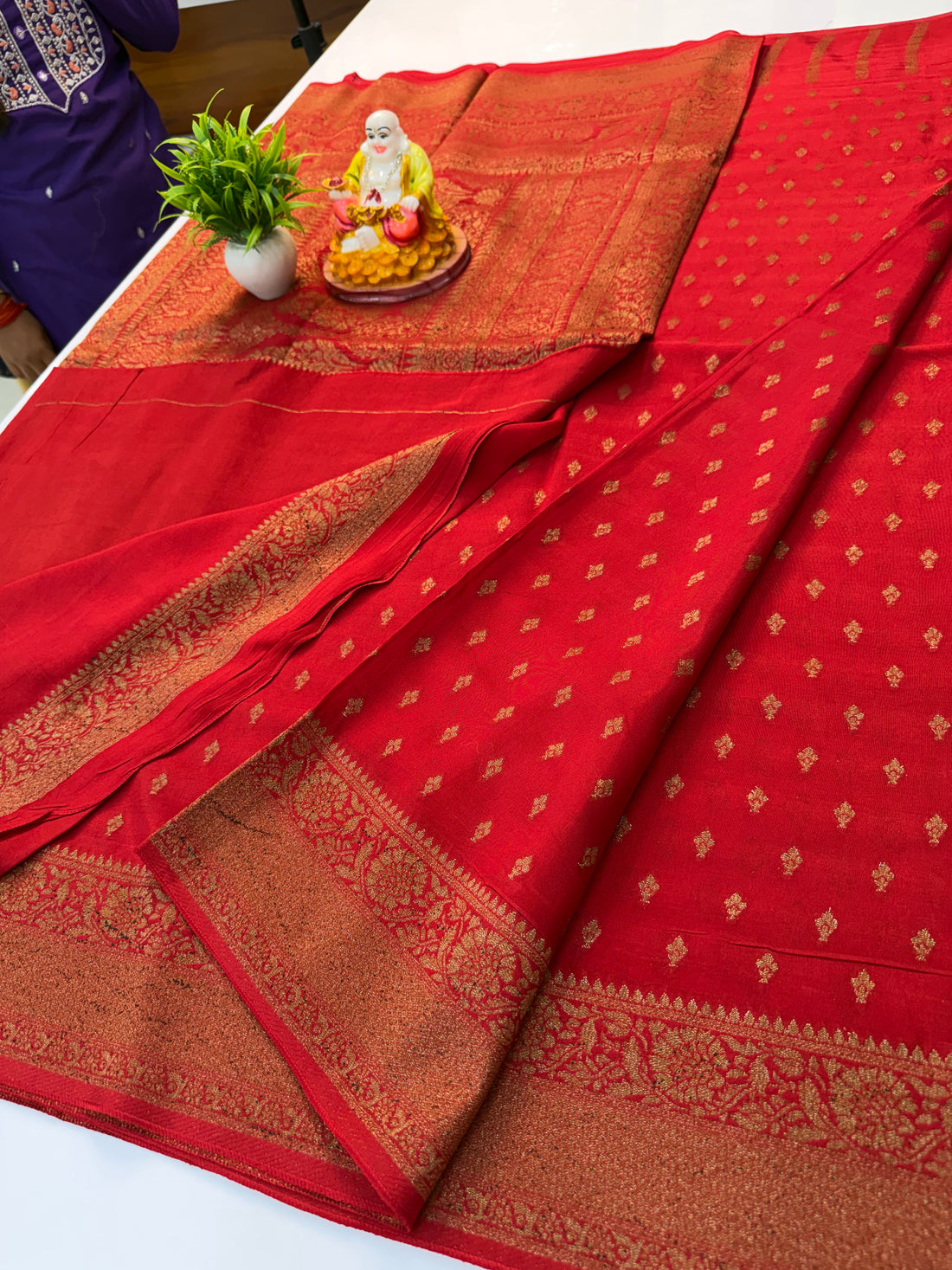 Premium viscose saree with buttas with rich pallu | Padmavathi Silks and Sarees