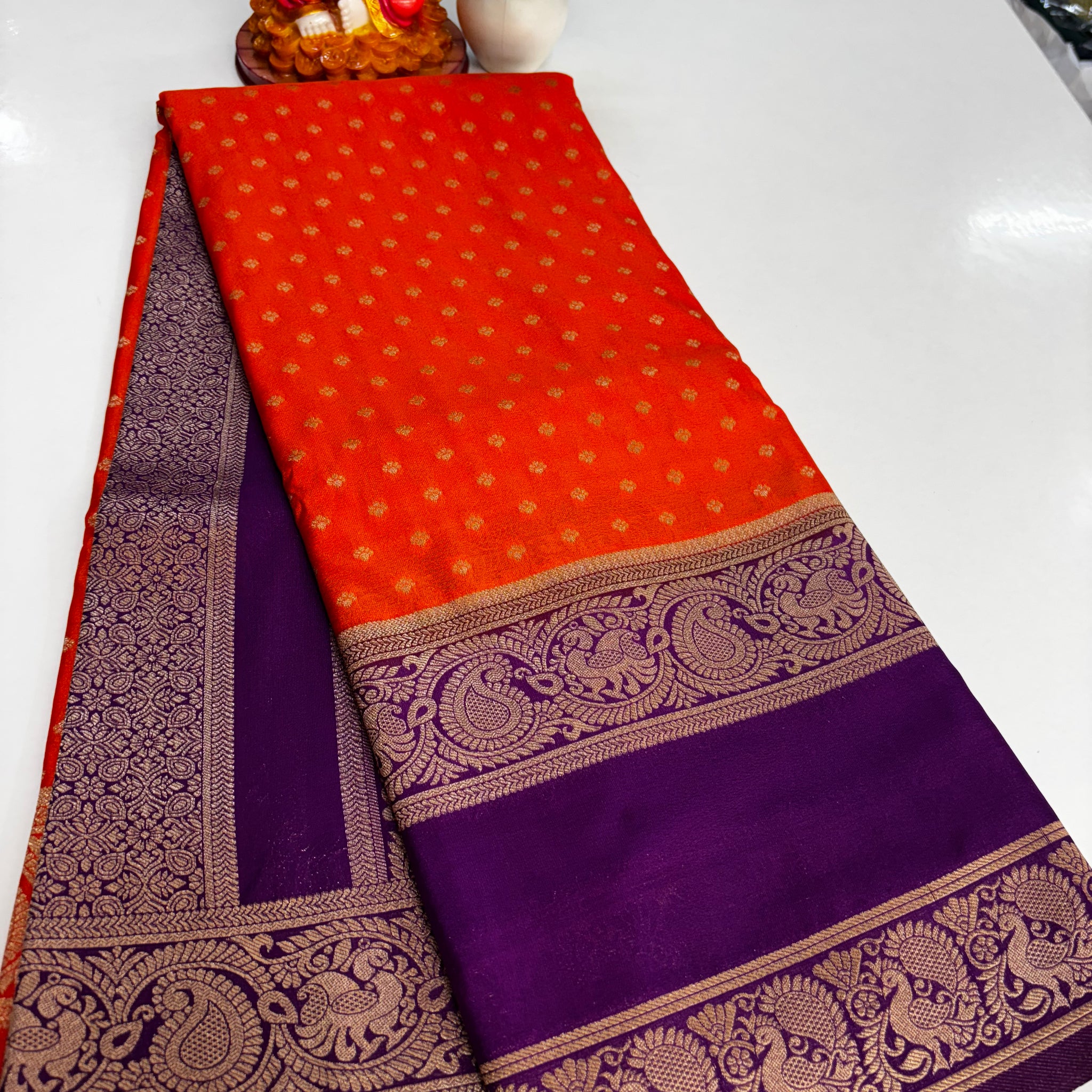 Premium Georgette Saree – Elegance with Peacock Charm | Padmavathi Silks & Sarees
