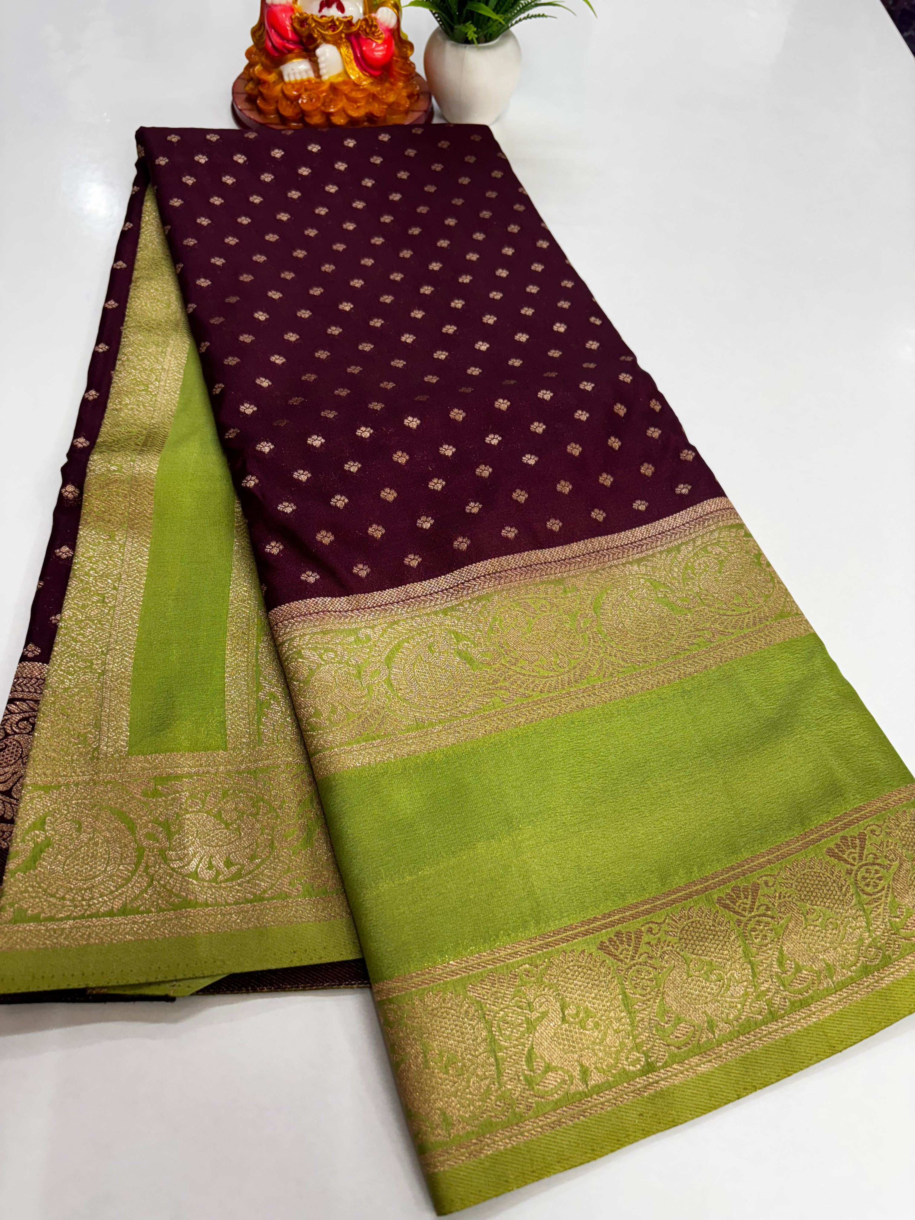 Premium Georgette Saree – Elegance with Peacock Charm | Padmavathi Silks & Sarees
