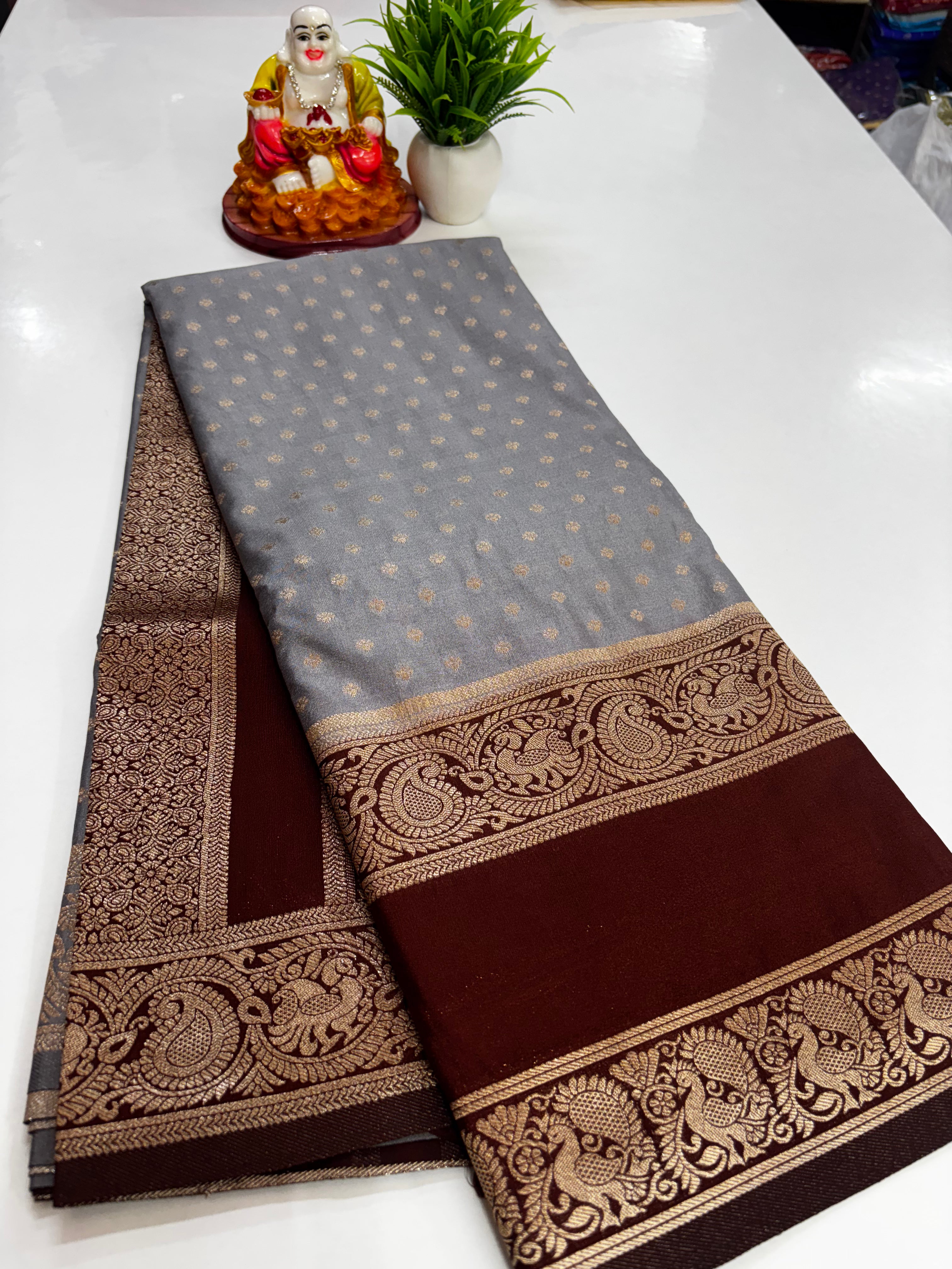 Premium Georgette Saree – Elegance with Peacock Charm | Padmavathi Silks & Sarees