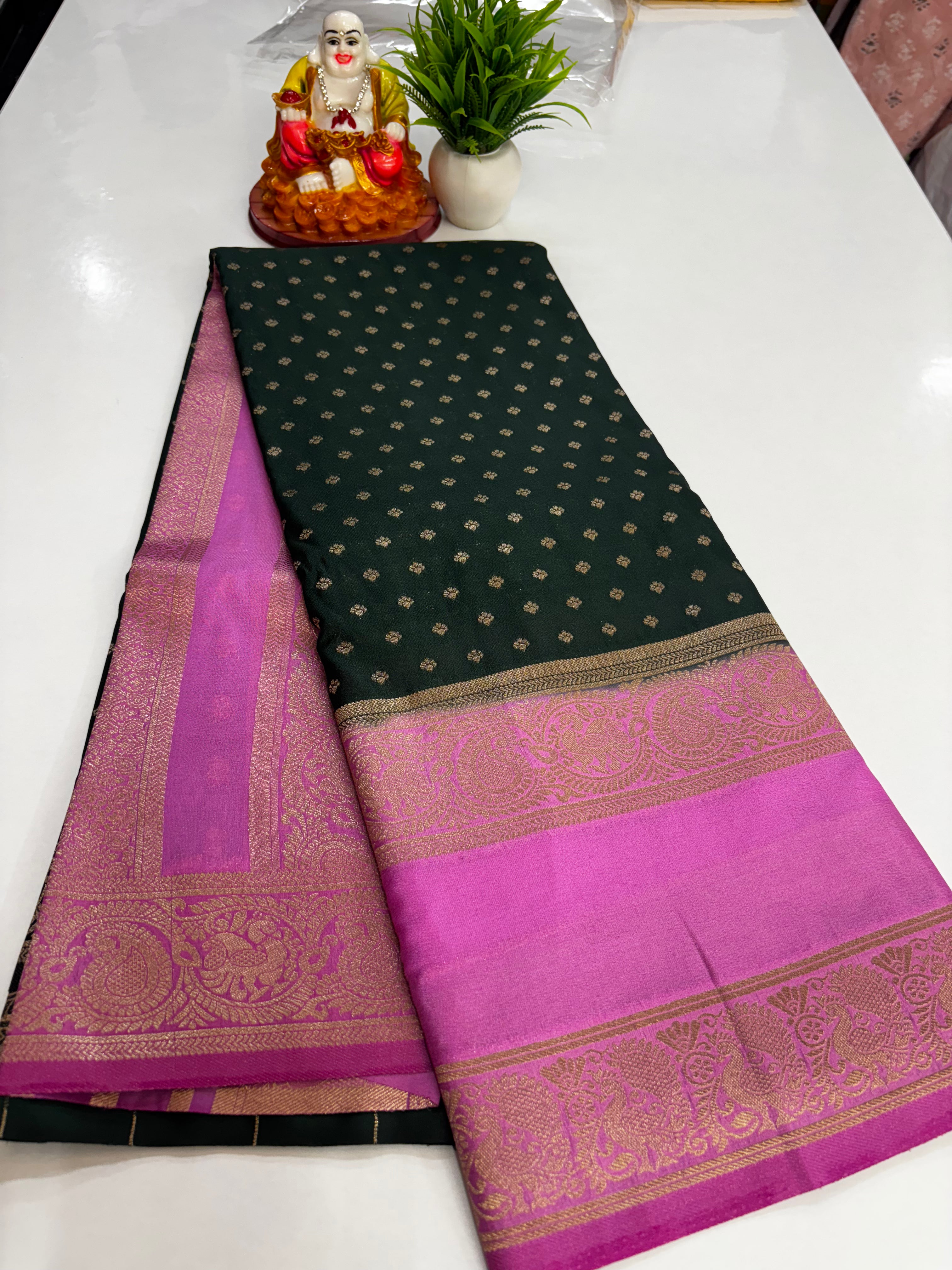 Premium Georgette Saree – Elegance with Peacock Charm | Padmavathi Silks & Sarees