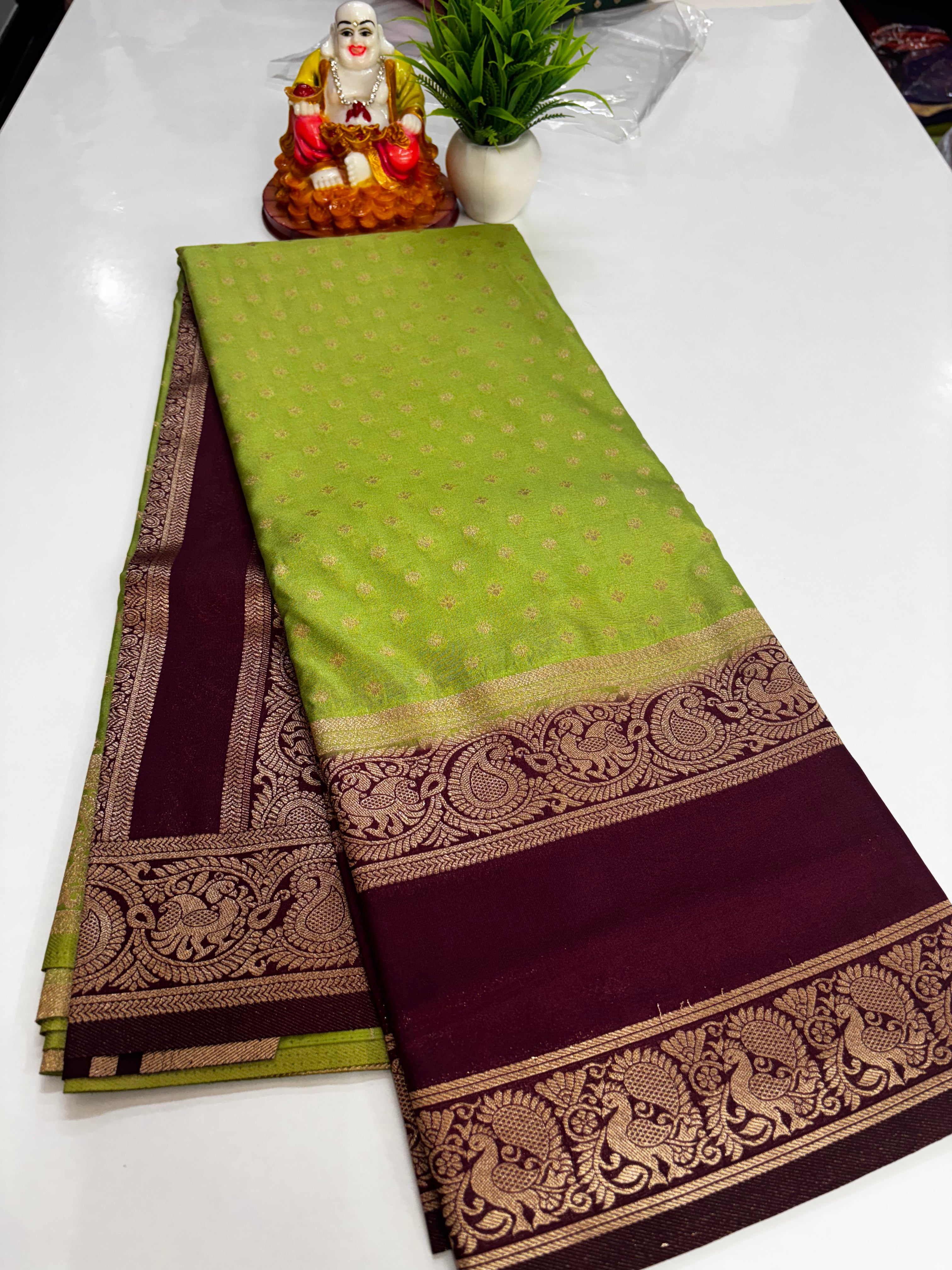 Premium Georgette Saree – Elegance with Peacock Charm | Padmavathi Silks & Sarees