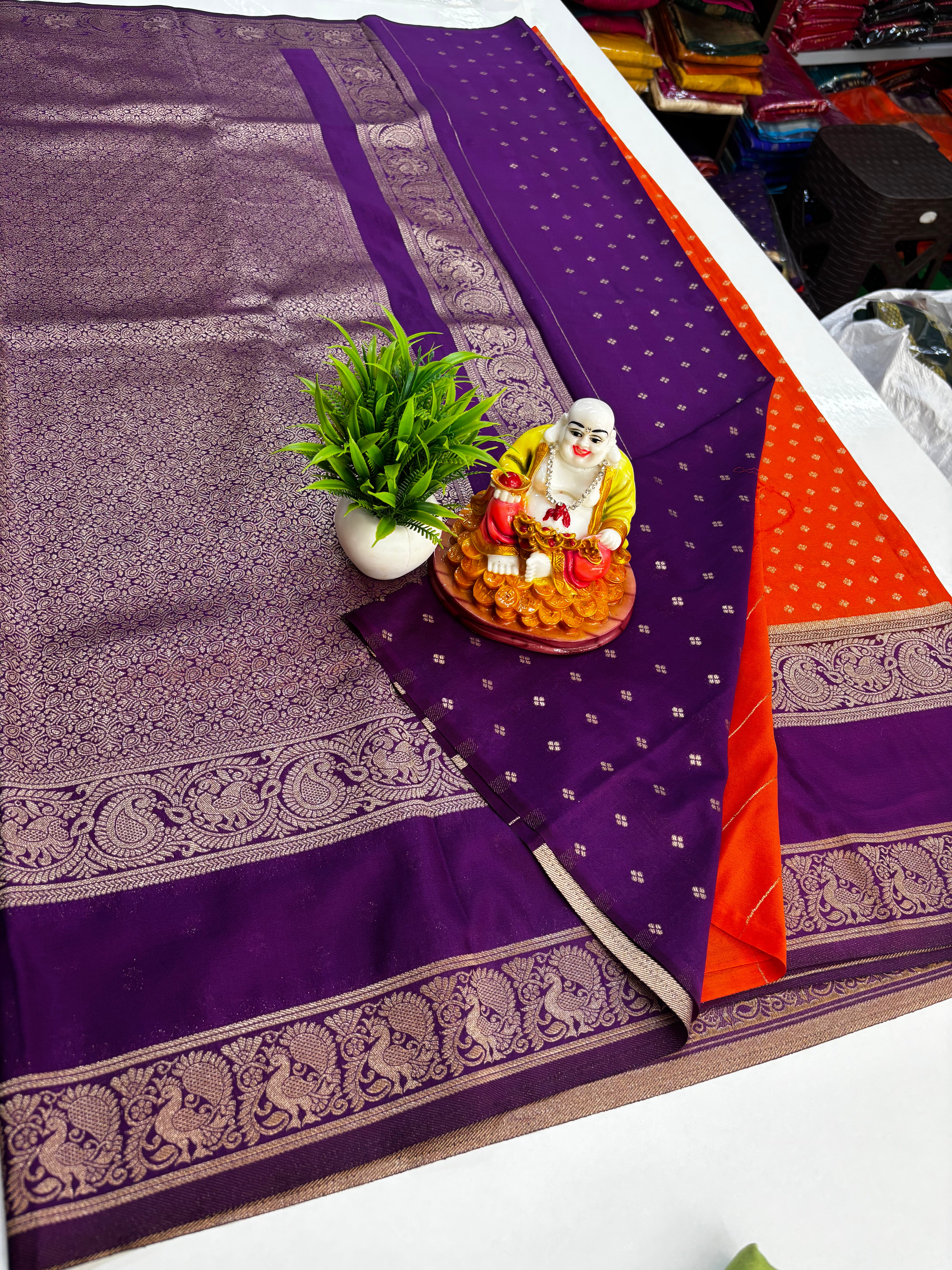 Premium Georgette Saree – Elegance with Peacock Charm | Padmavathi Silks & Sarees