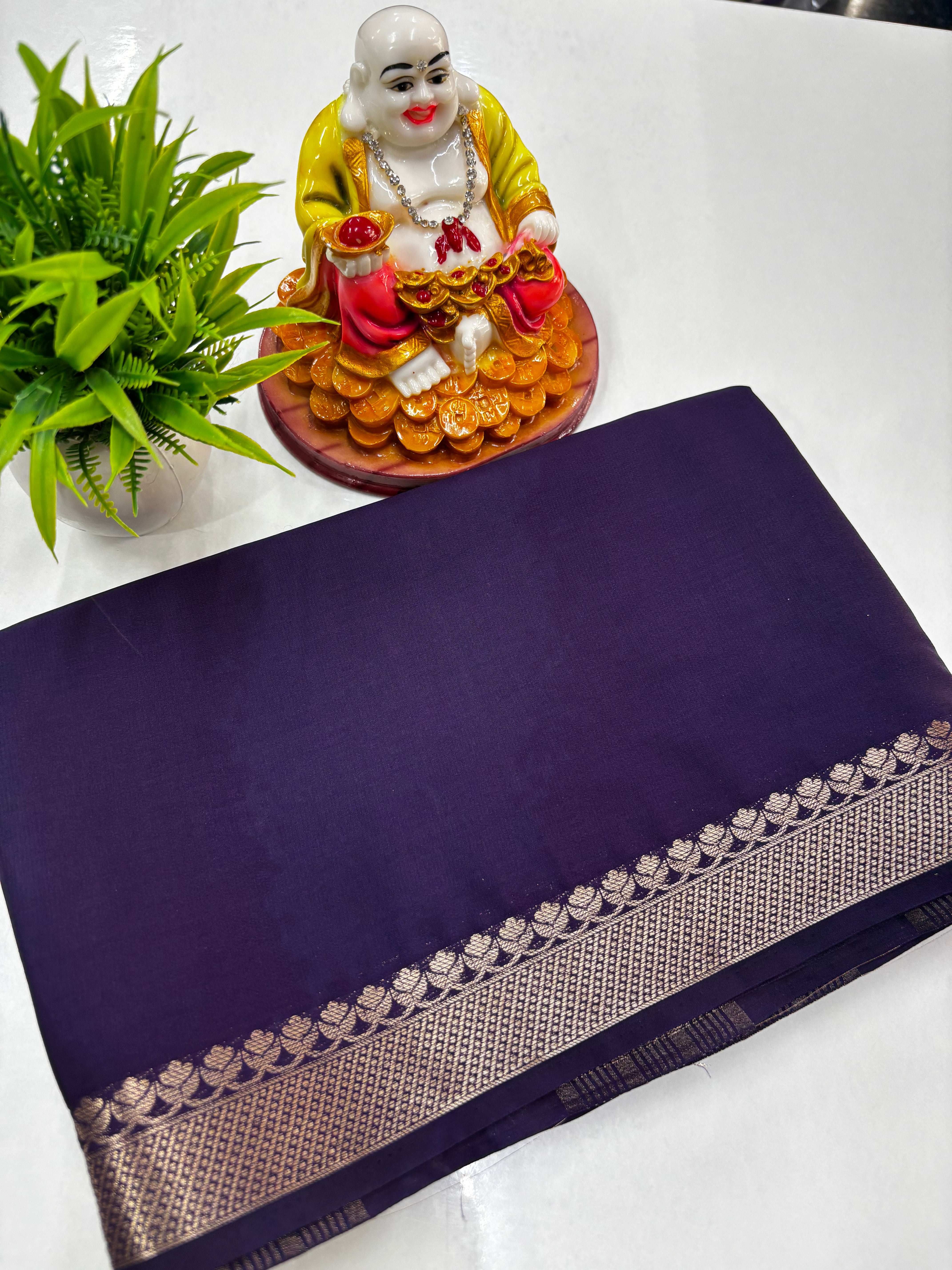 Mysore Crepe Silk Saree – Elegant & Graceful ✨
