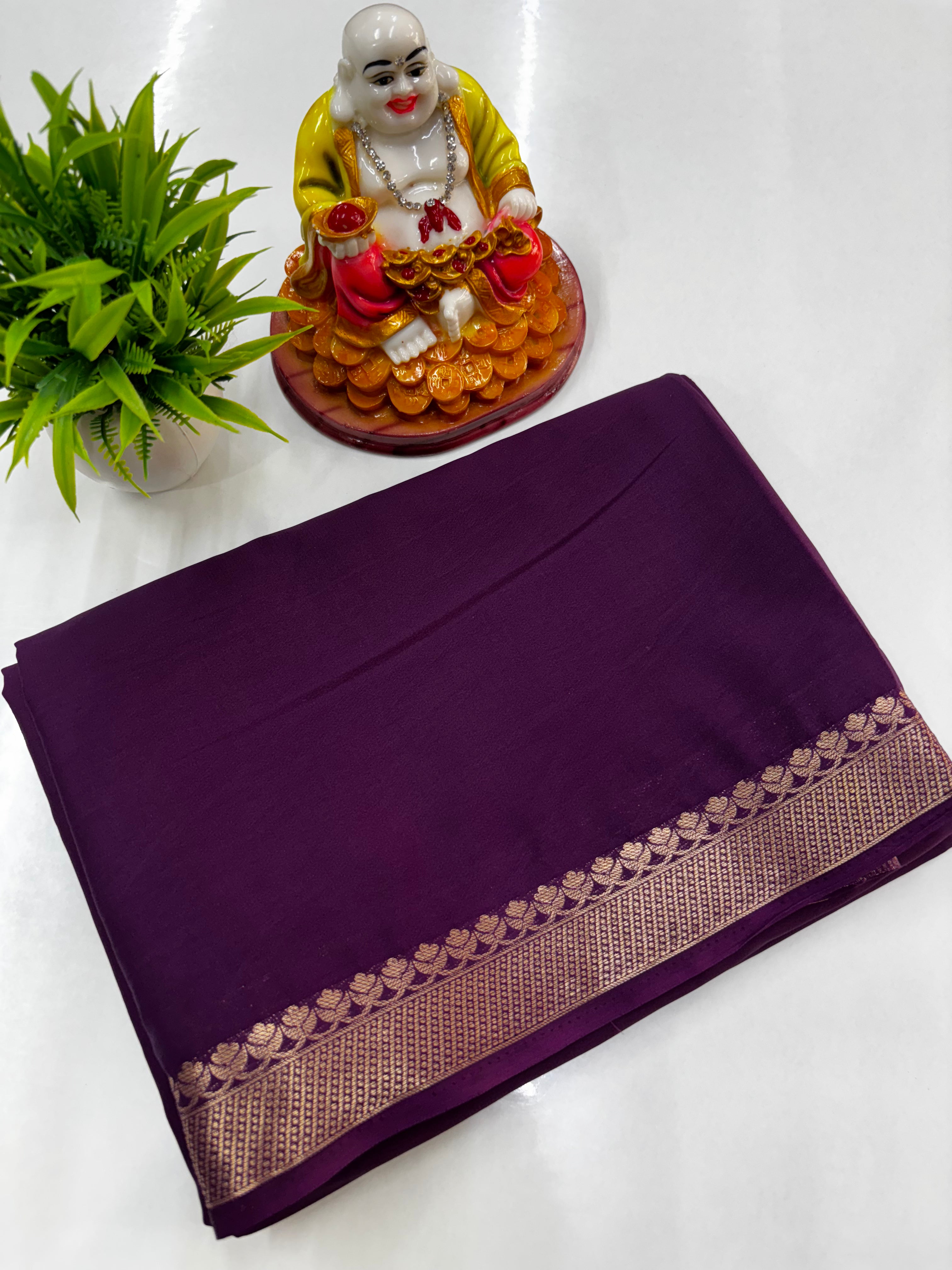 Mysore Crepe Silk Saree – Elegant & Graceful ✨