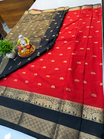 Mysore Crepe Silk Saree with Elephant Bentex Border Product Title