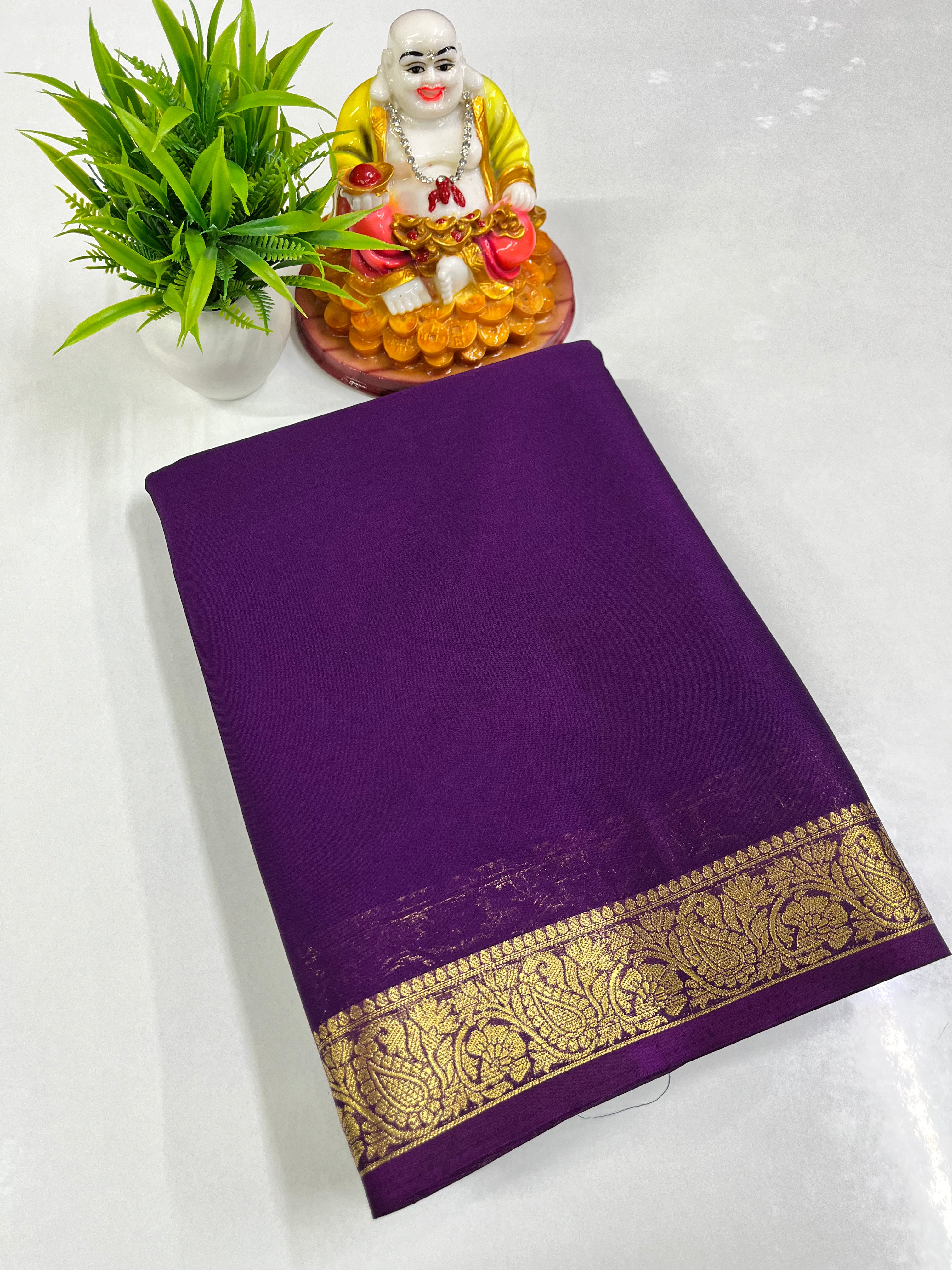 semi crepe sarees with small mango border