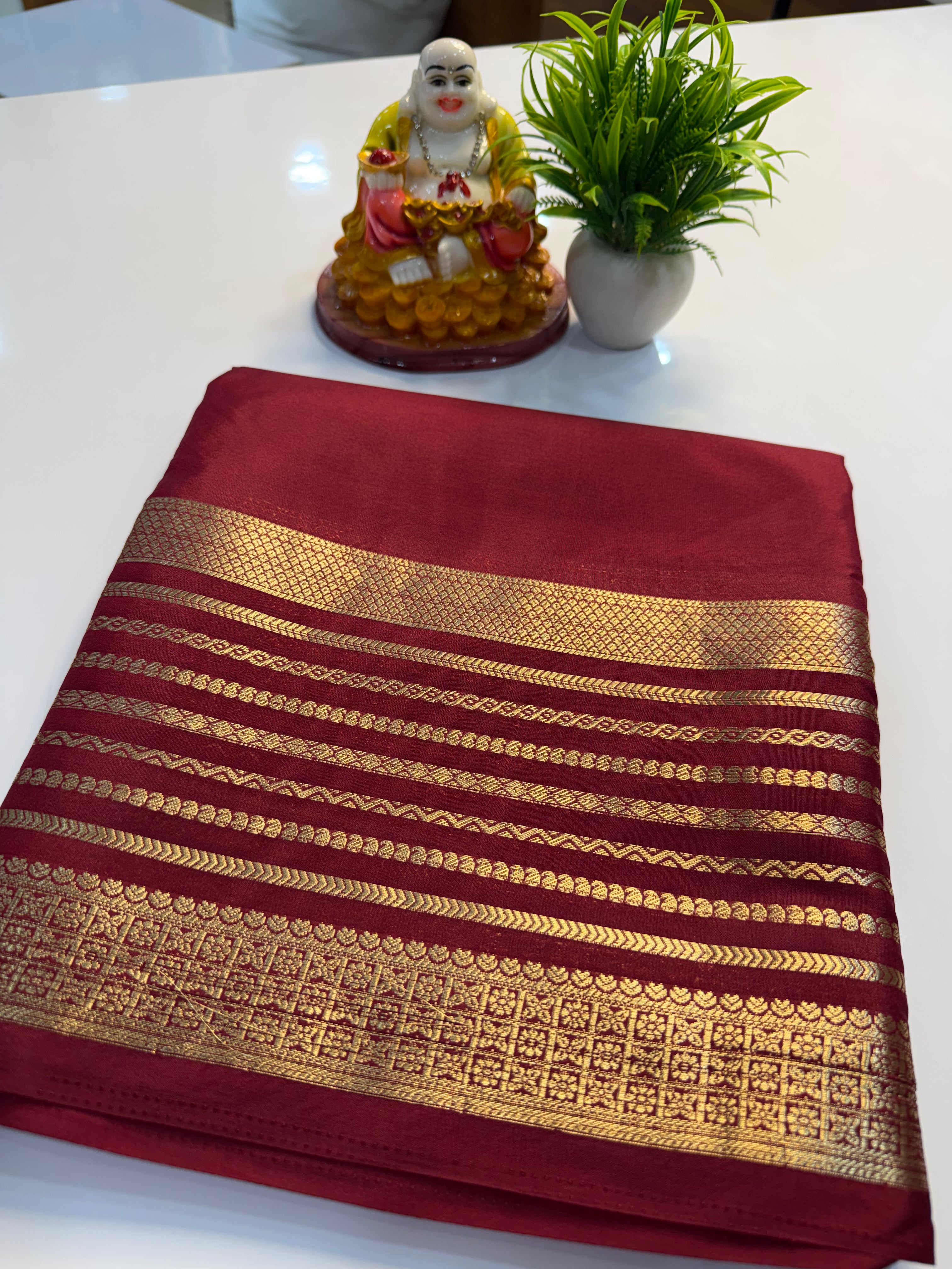 Mysore Crepe Silk Saree with Beautiful Border
