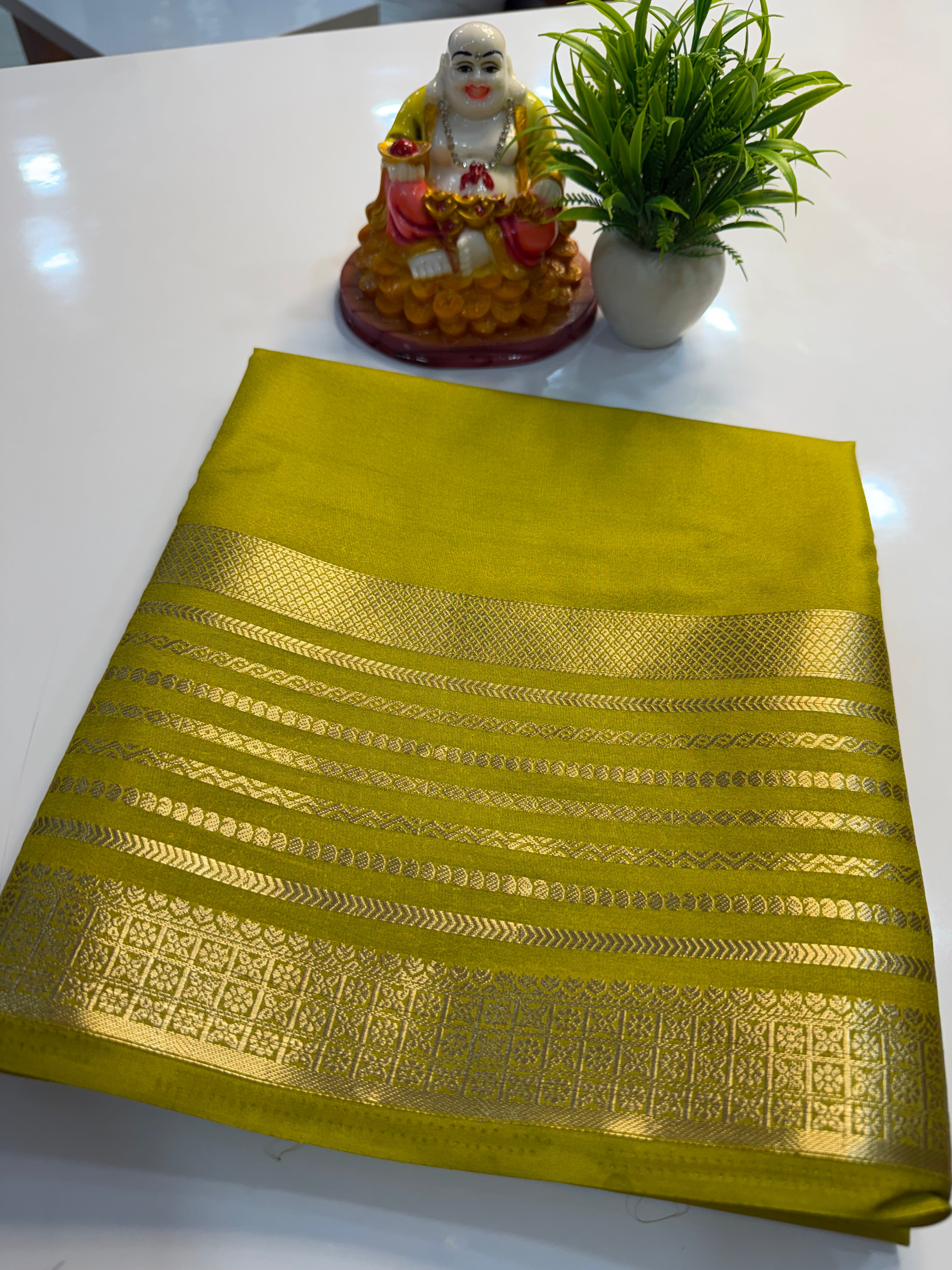 Mysore Crepe Silk Saree with Beautiful Border