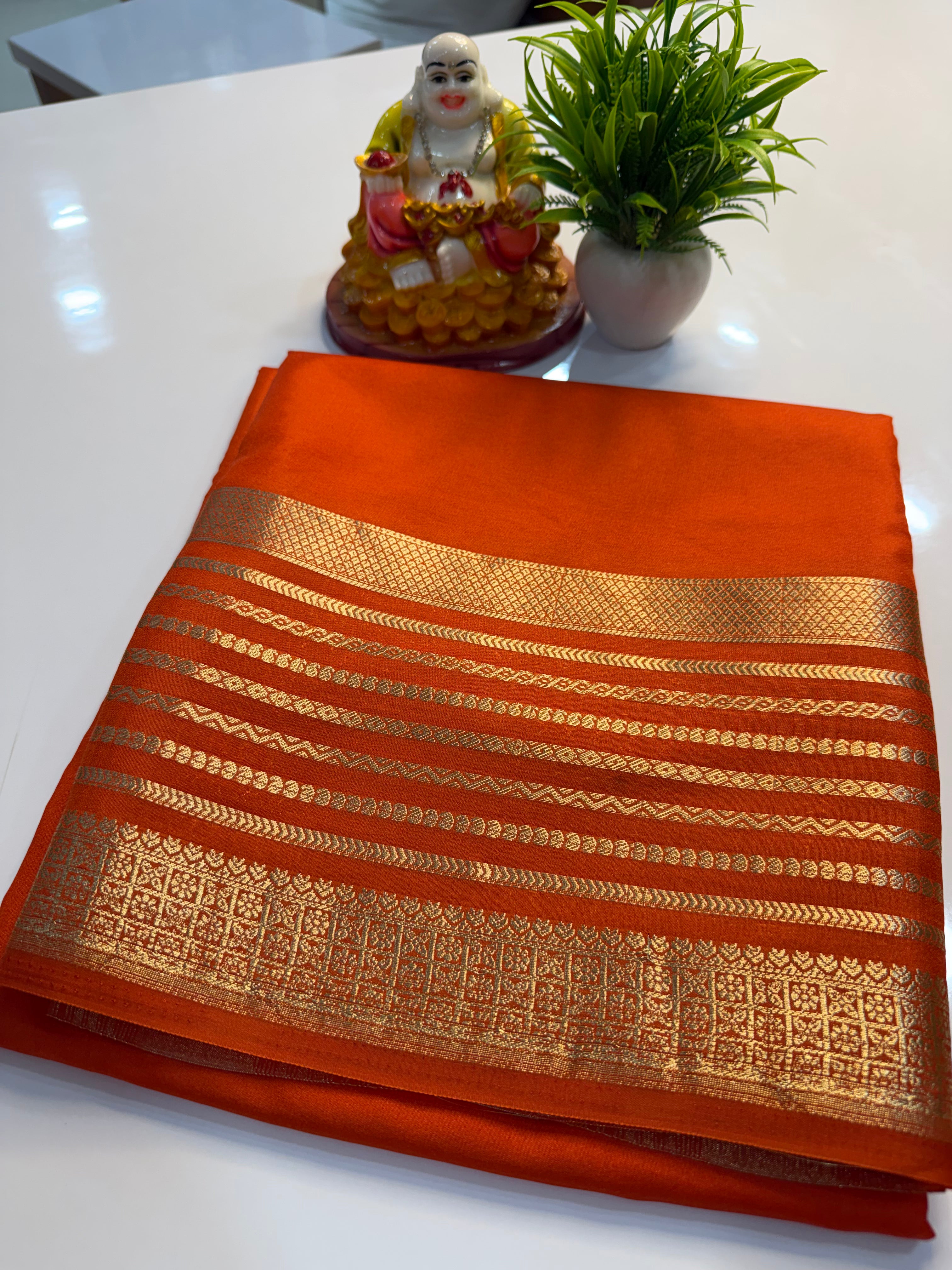 Mysore Crepe Silk Saree with Beautiful Border
